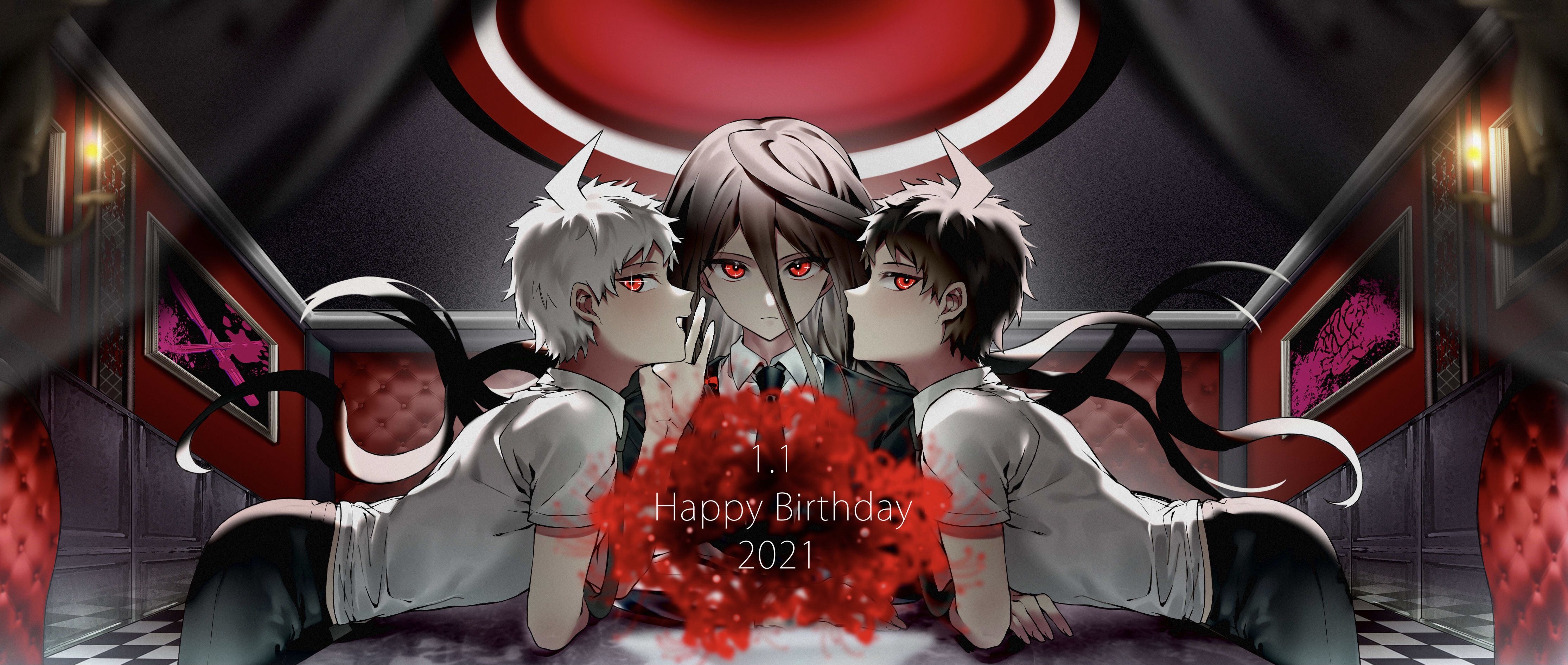 4458x1891 Download Izuru Kamukura Hajime Hinata Anime Danganronpa HD Wallpaperx1891