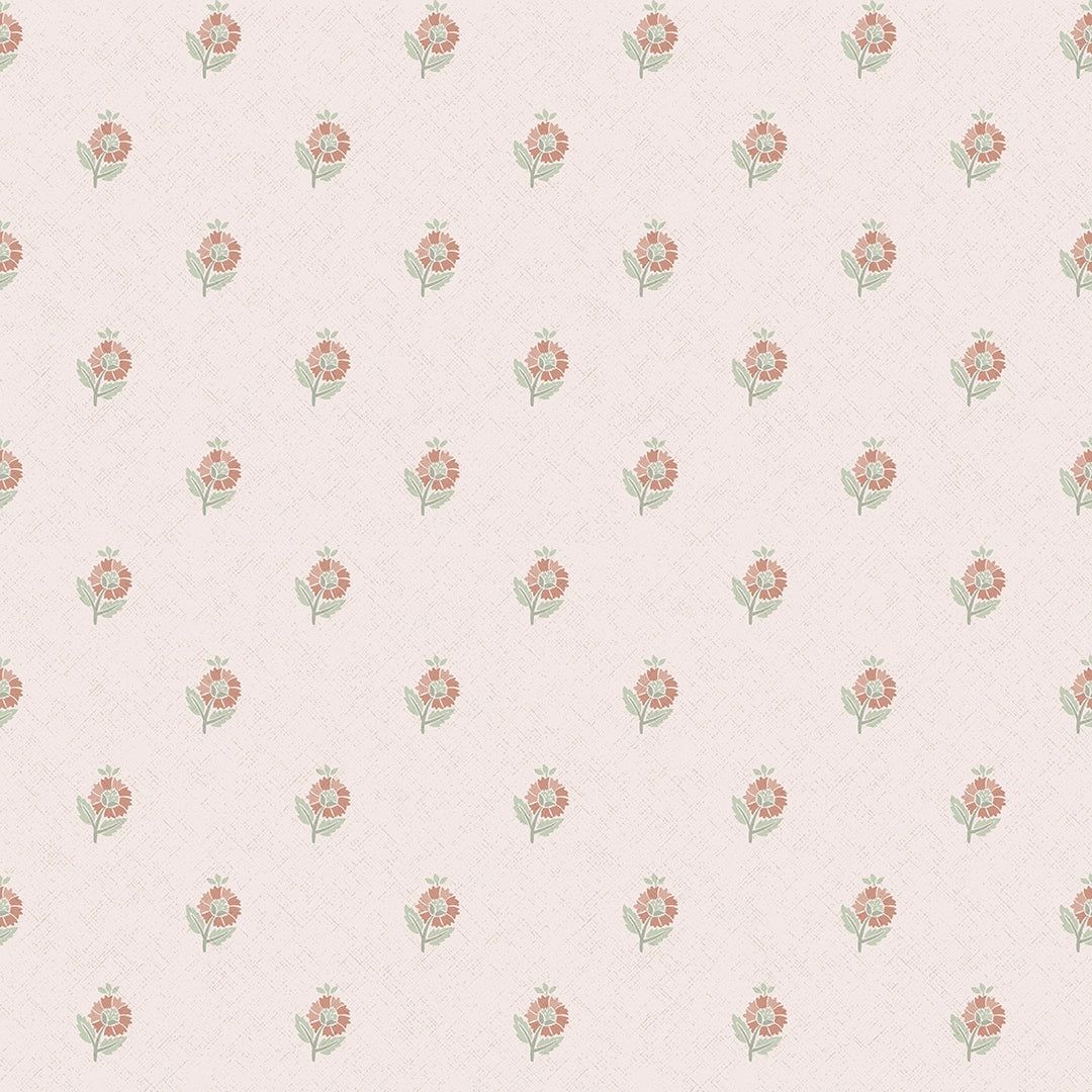 1080x1080 Ditsy Posy Wallpaper in Vintage Pink and Sage