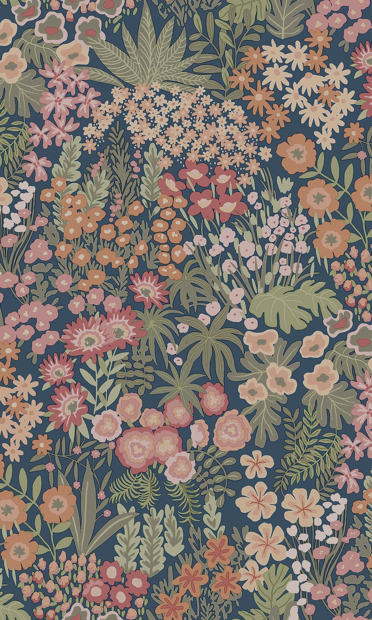 1200x2000 Navy Multi Bloomfield Ditsy Floral Wallpaper R9645