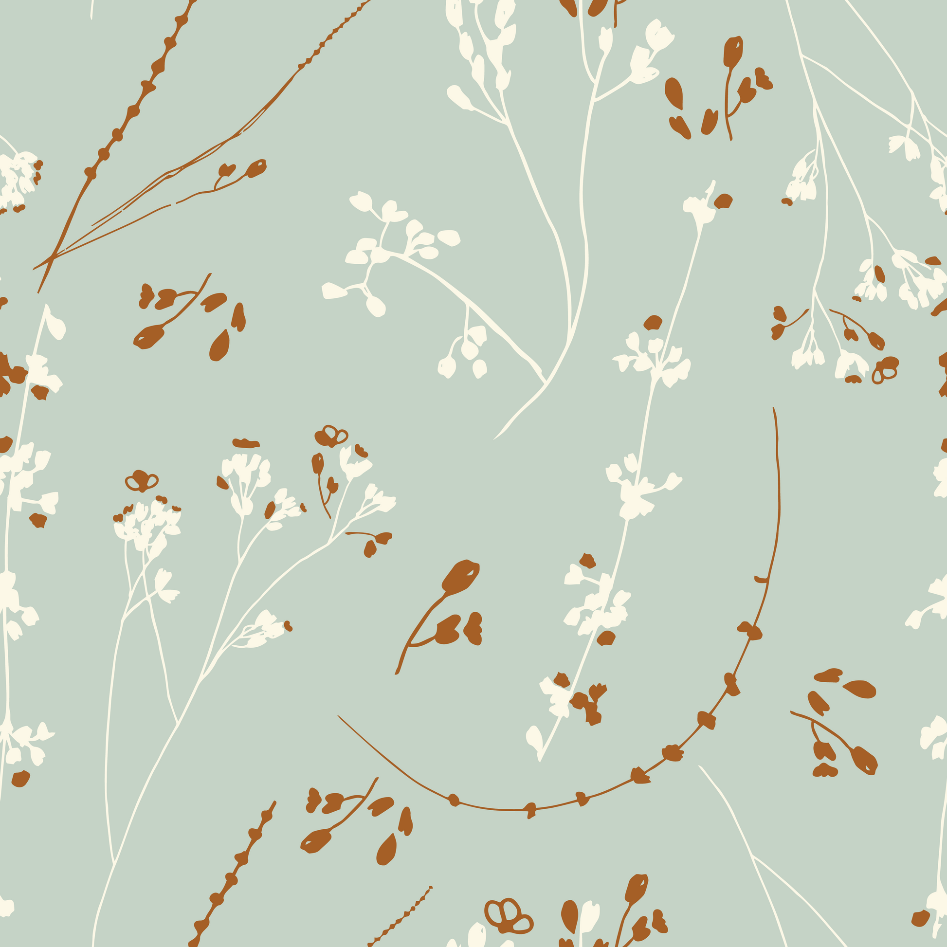 1946x1946 Ditsy Floral in Sage Peel and Stick Wallpaper Sample, Floral, Minimalism