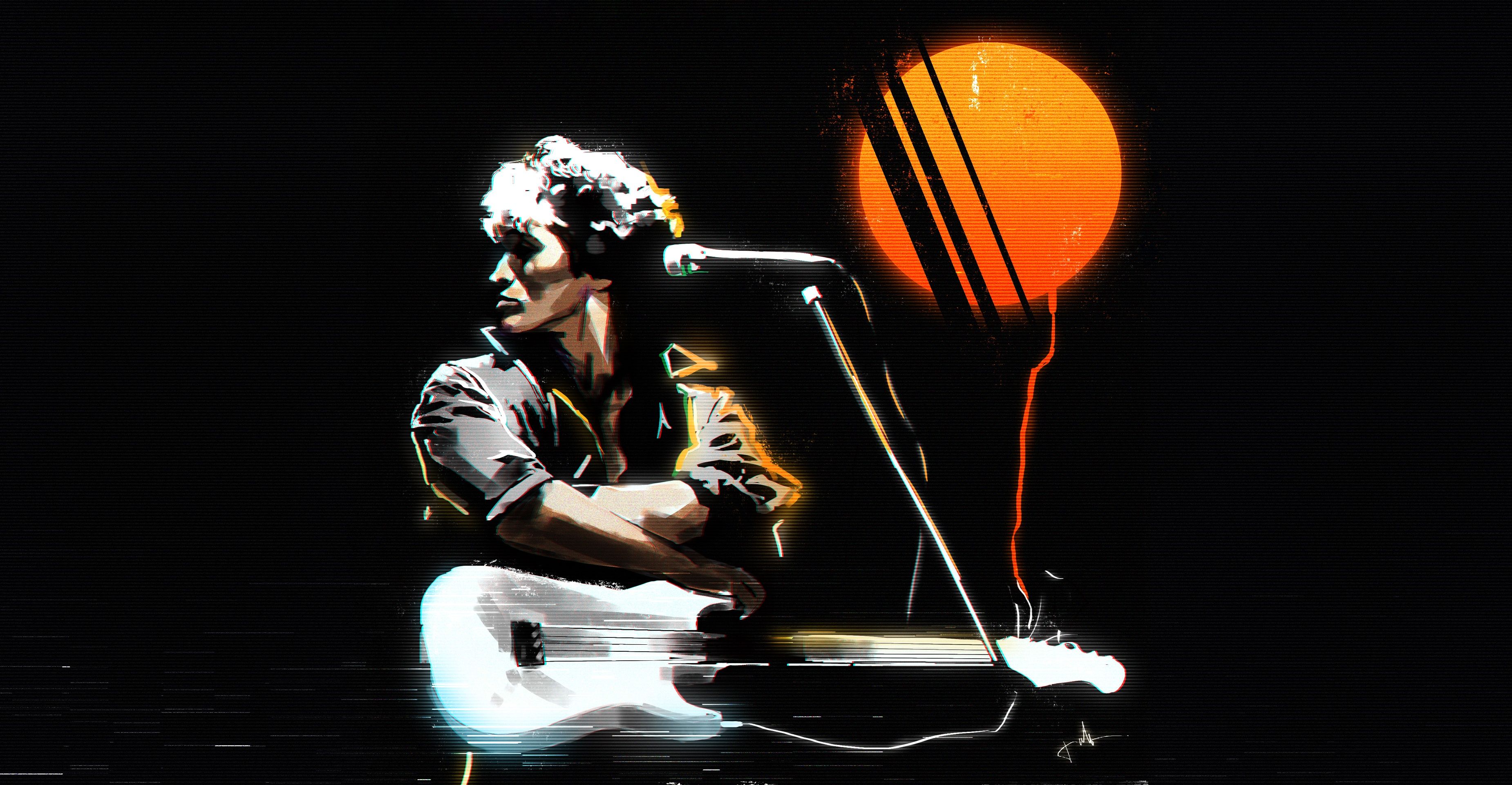 3700x1920 Wallpaper music, movie, art, rock, Viktor Tsoi, Choi, Retrowave, 1980s for mobile and desktop, section музыка, resolution 3700x1920