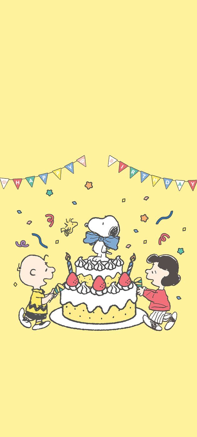 630x1400 Snoopy Birthday Celebration with Peanuts Gang. Turma do charlie brown, Imagens snoopy, Papel de parede