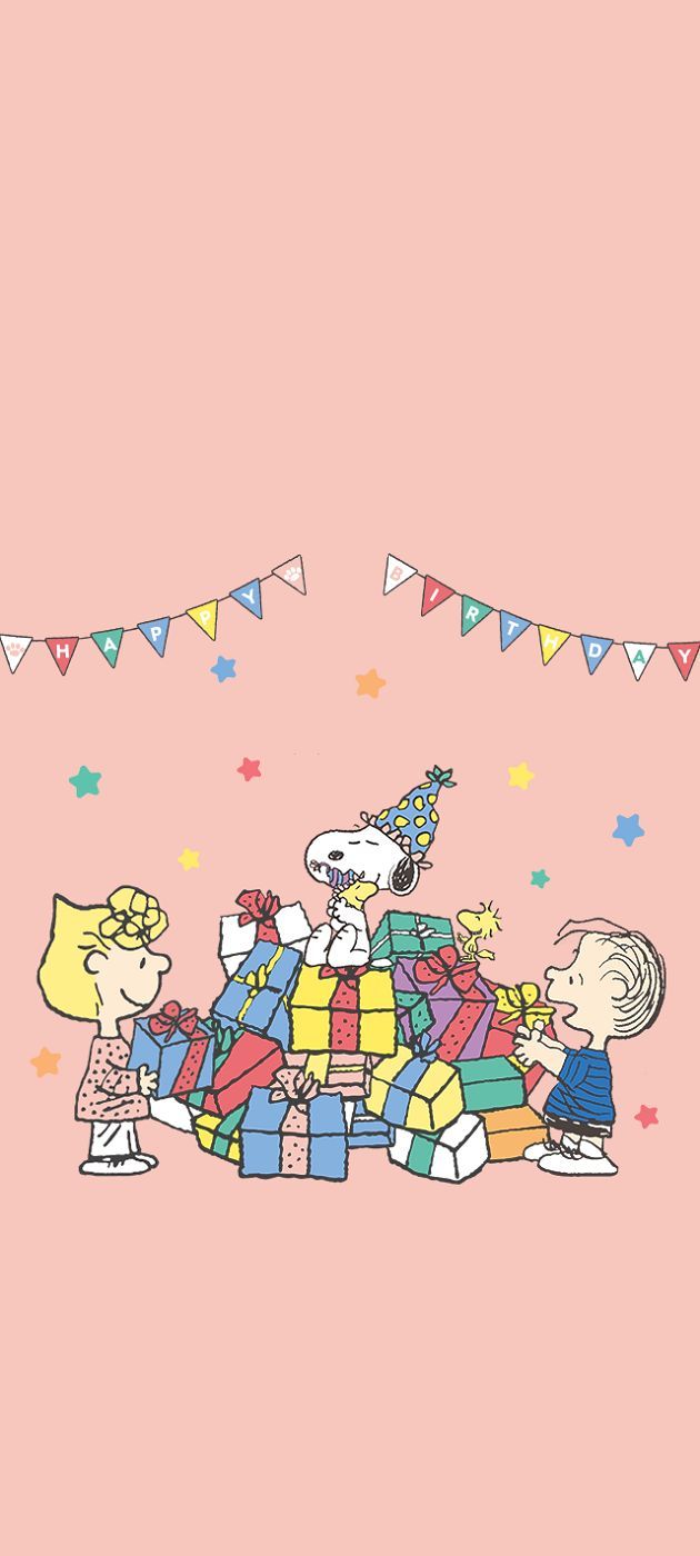 630x1400 Snoopy happy birthday wallpaper. Charlie brown birthday, Snoopy christmas pink, Snoopy background