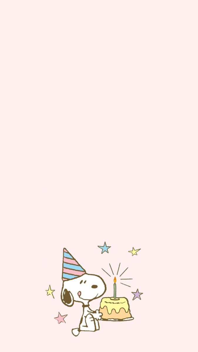 675x1200 Snoopy birthday wallpaper. Birthday background watercolor, Snoopy girl birthday, Aesthetic wallpaper happy birthday