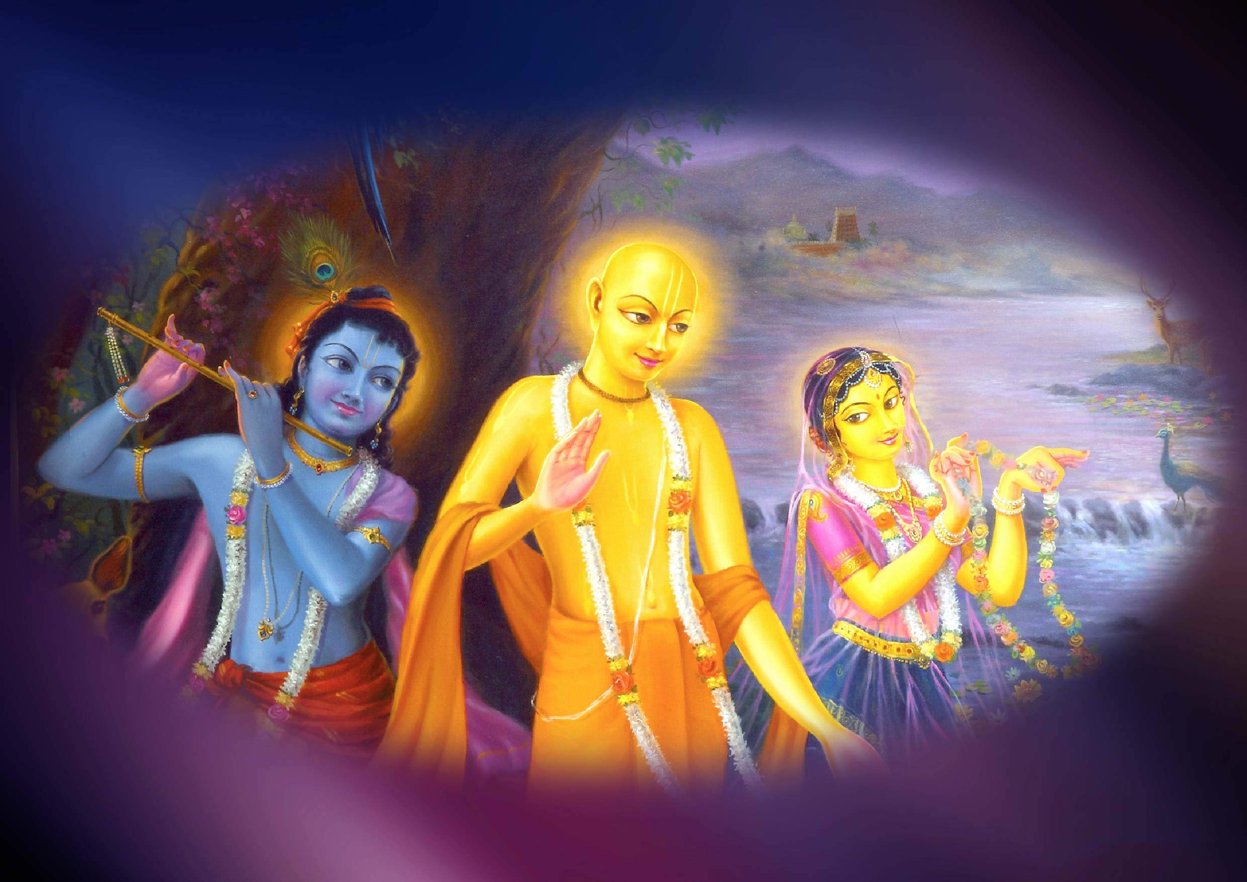 2480x1754 Go Siddhi Gauranga Mahaprabhu With Radha Krishna Wall Sticker (Multicolour, Paper, 16 X 12 Inches) : Amazon.in: Home & Kitchen