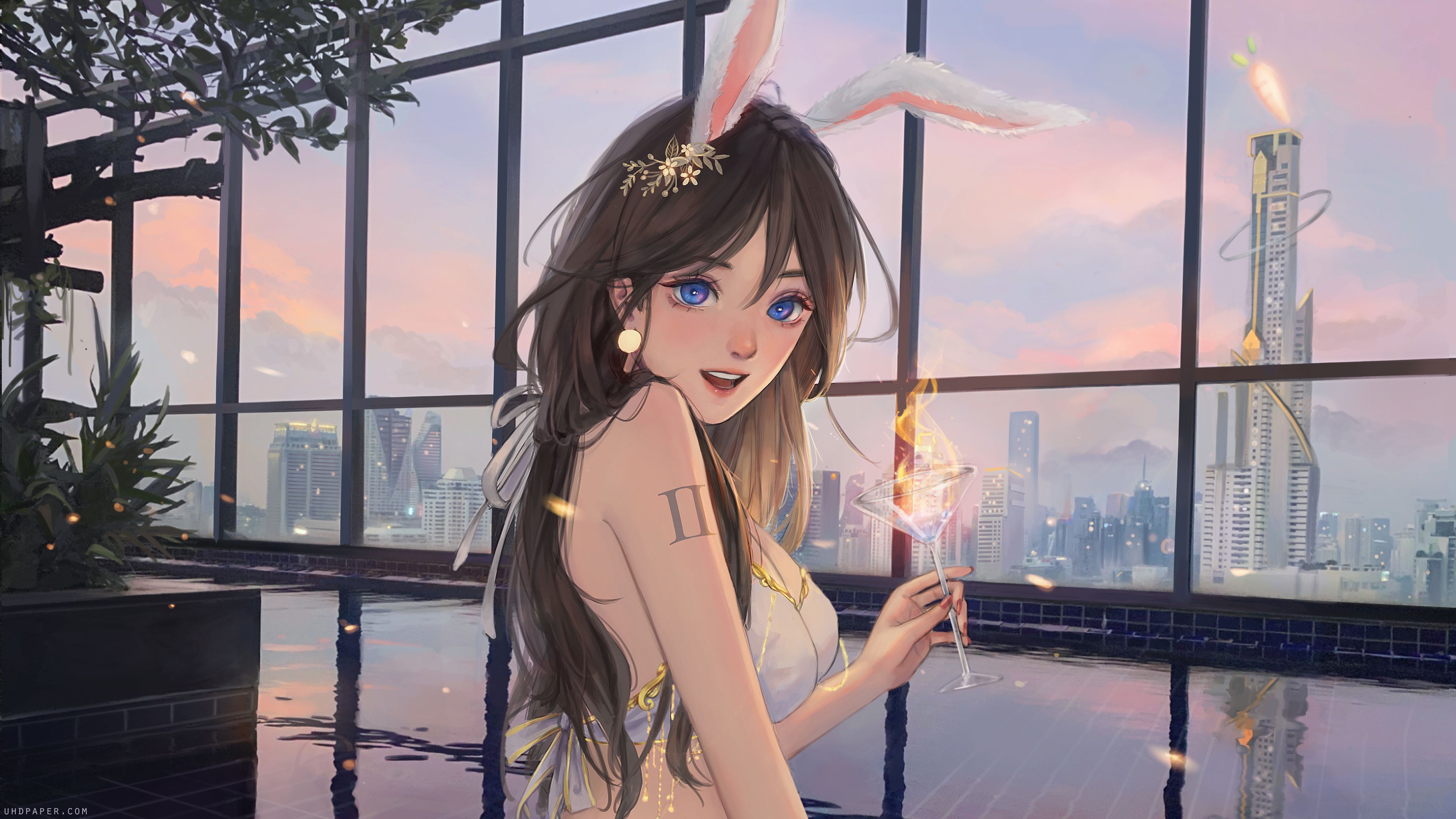3840x2160 Cute Anime Girl Wallpaper 4K HD PC f