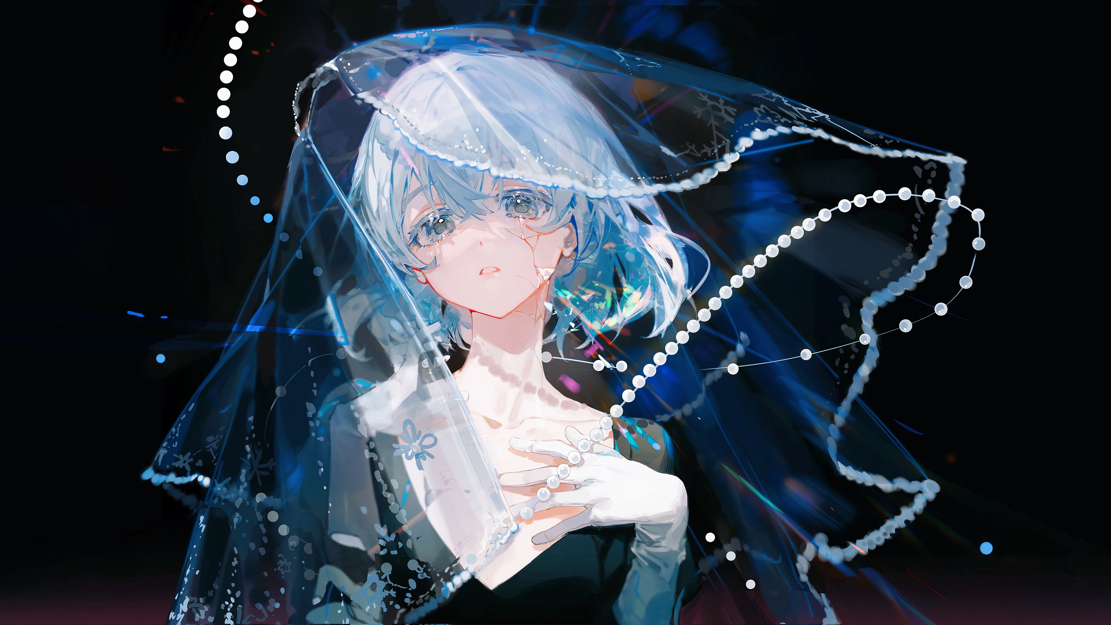 3840x2160 Anime Girl Blue Hair Wallpaper 4K HD PC a