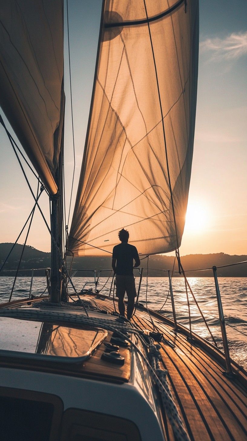 816x1456 Free Sailing at Sunset Image, Sailing, Ocean