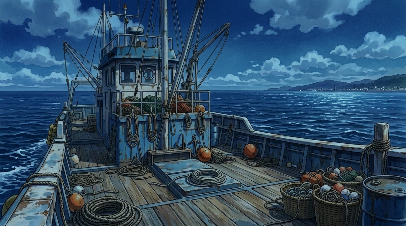 1376x768 Free Distribution Ship Deck Background Illustration / Wide Format