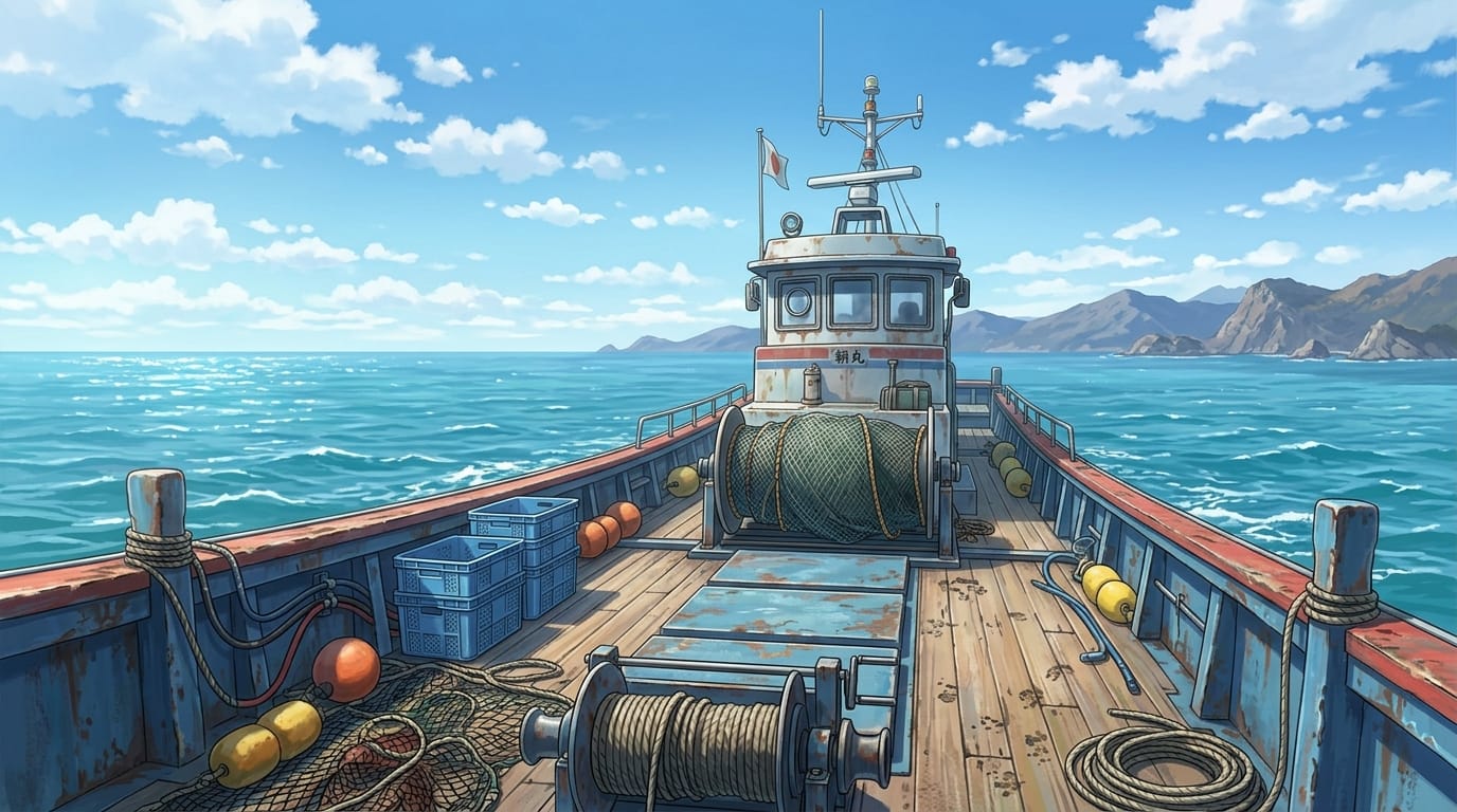 1376x768 Free Distribution Ship Deck Background Illustration / Wide Format