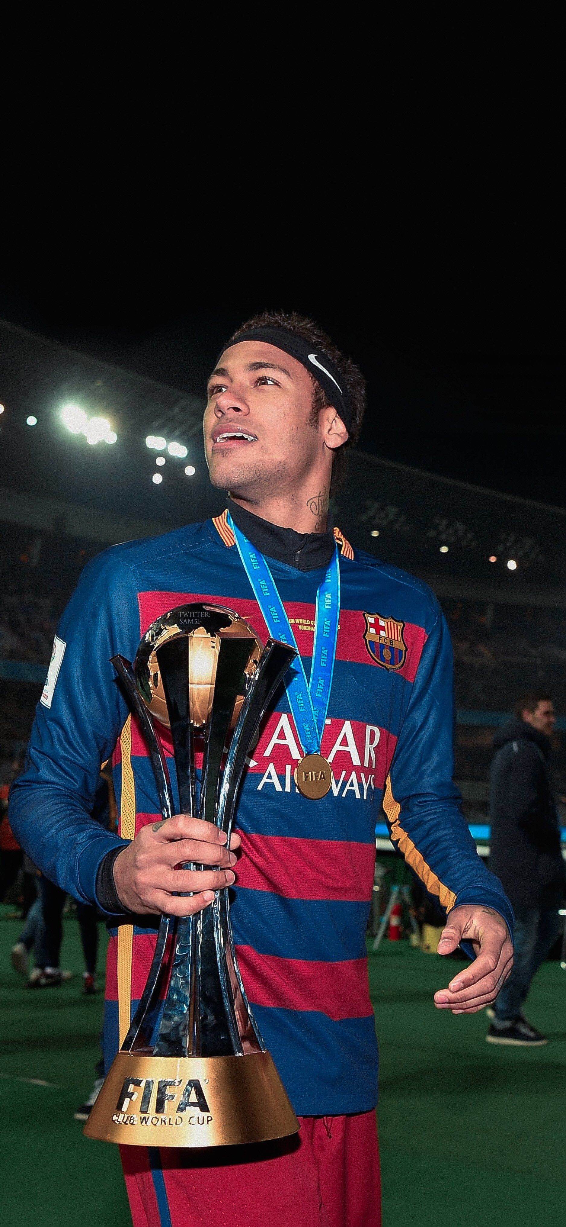 1875x4062 Neymar Trophy Wallpaper