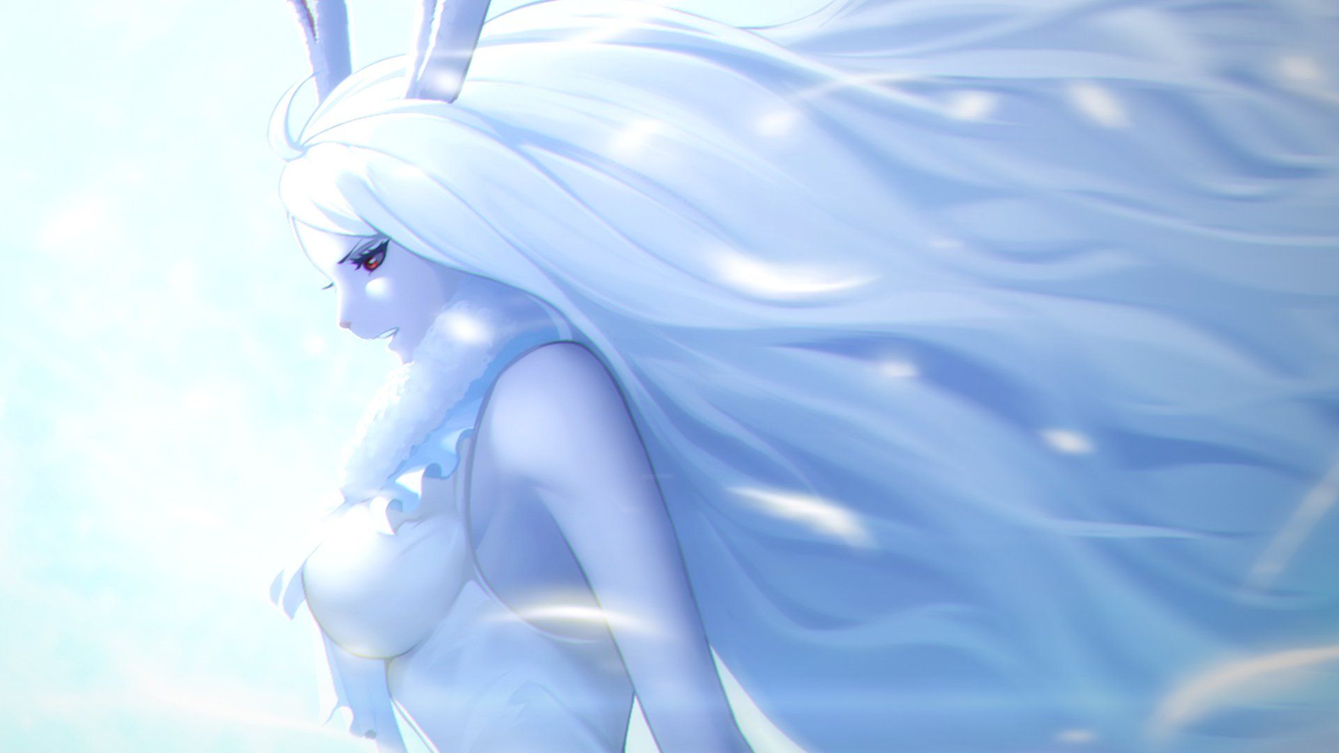 1920x1080 One Piece's Carrot: Stunning White Haired Bunny With Fiery Red Eyes HD Wallpaper By ZhangDingx1080