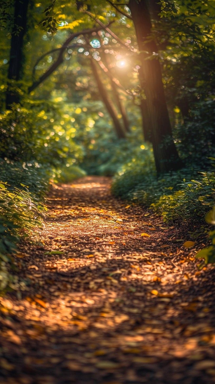 816x1456 Free Enchanted Forest Path Image, Path, Sunlight
