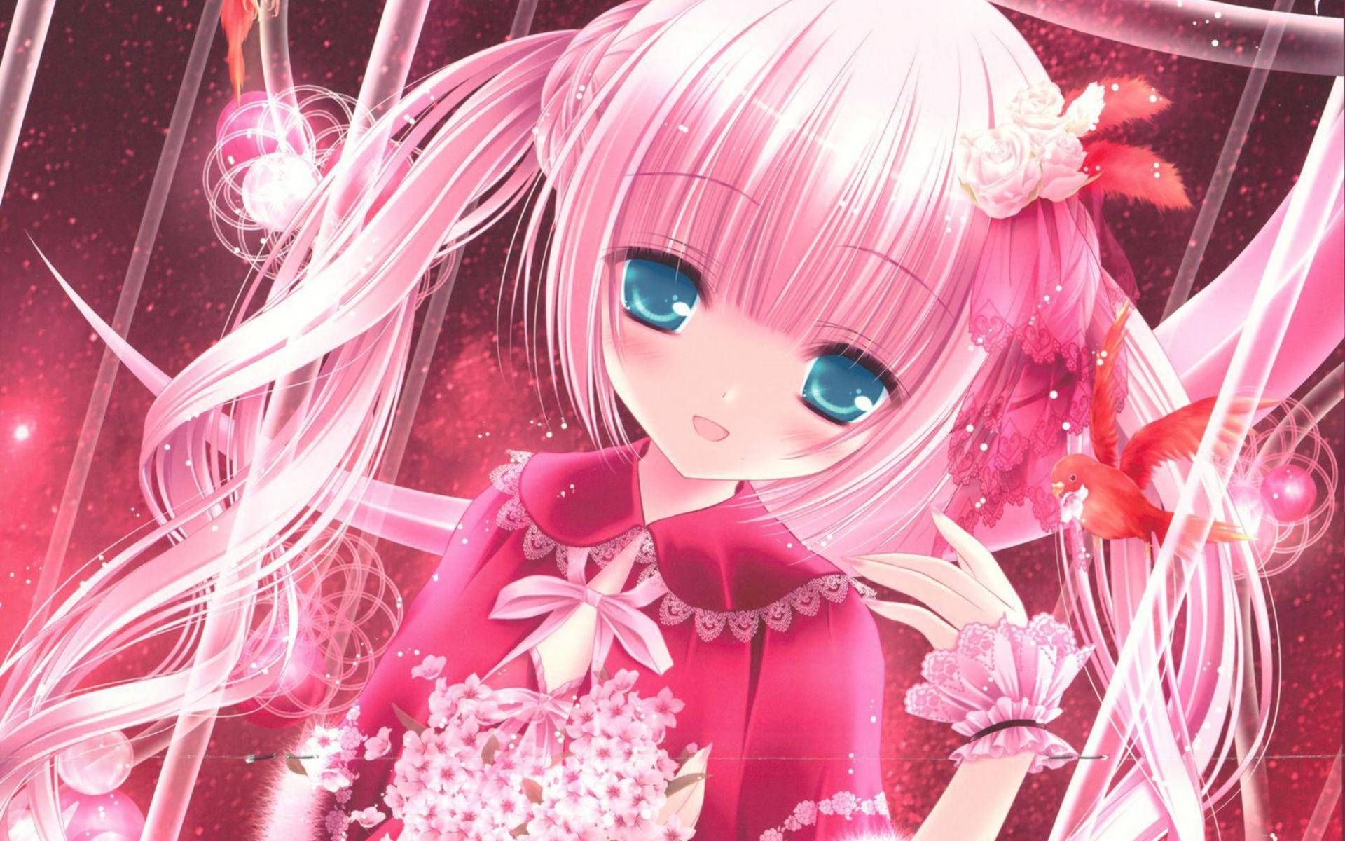 1920x1200 Pink Anime Aesthetic Background