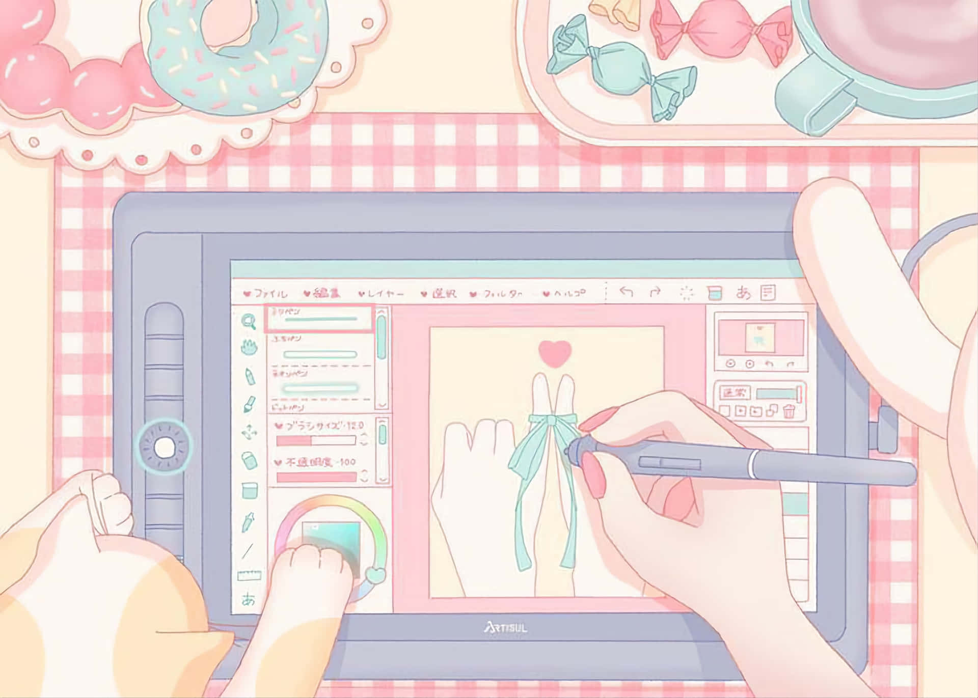 1920x1371 Aesthetic Pink Anime Background