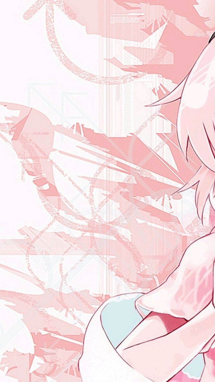 750x1334 Pink Anime Girl Background Wallpaper 22073