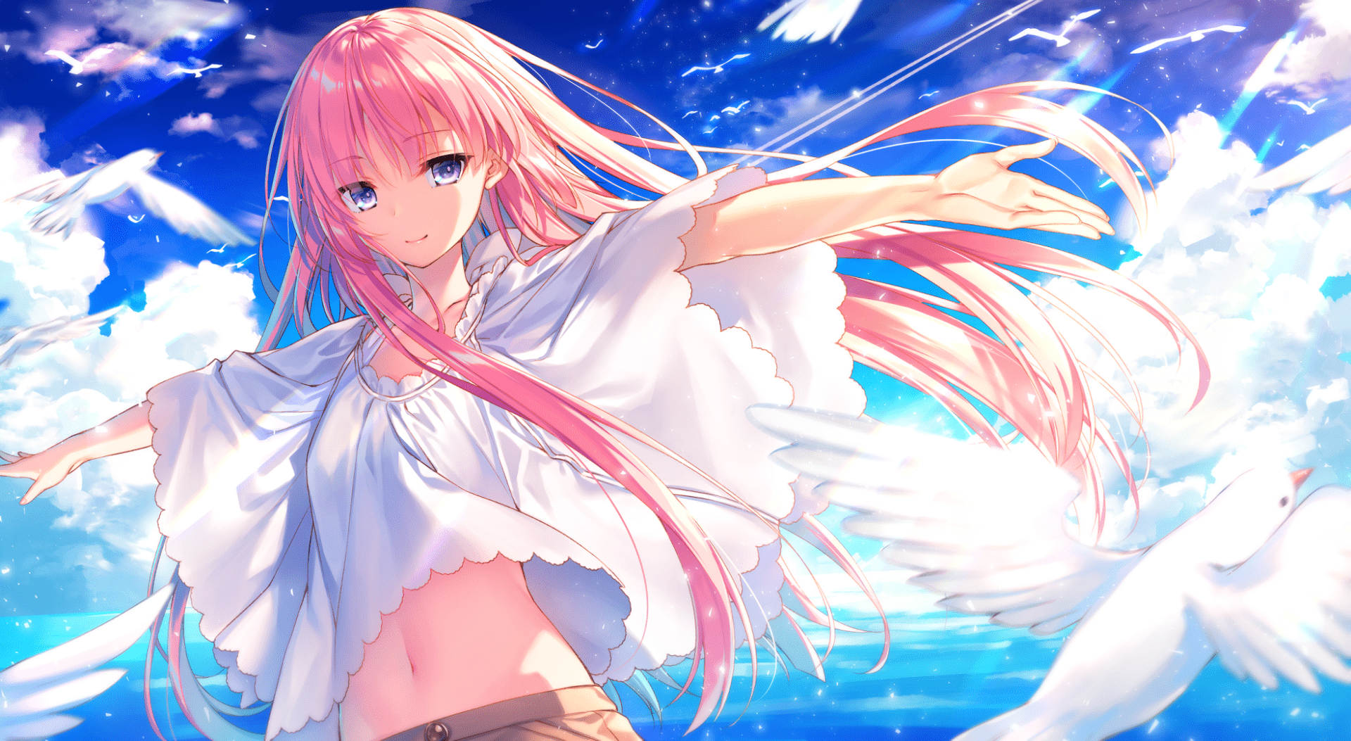 1920x1053 Serenity in the Sky Girl HD Wallpaperx1080