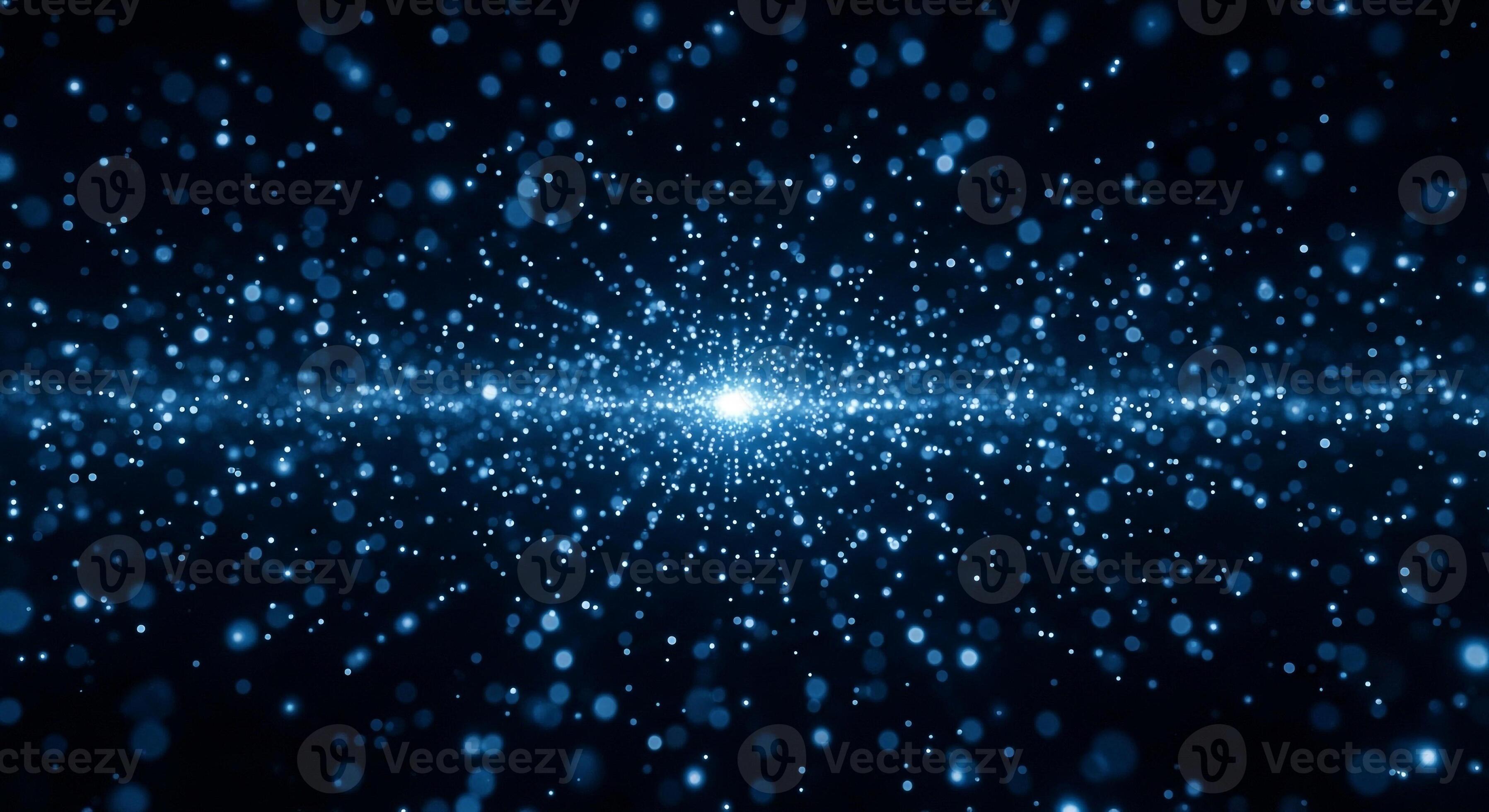 3594x1960 Abstract blue particles background space dust glitter stars light bokeh effect wallpaper design 4k