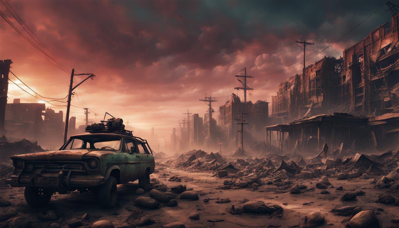 1344x768 Post Apocalyptic Zombie World In Deep Color 4K