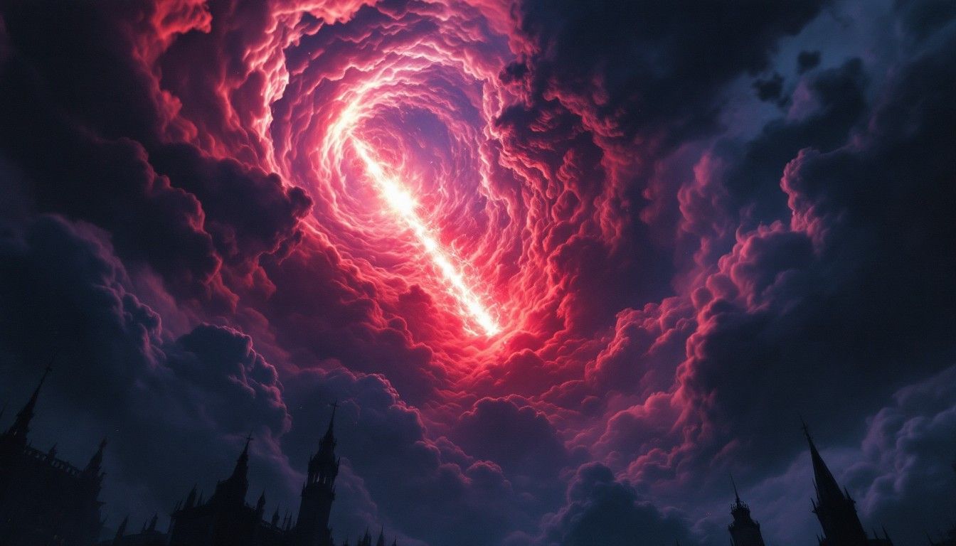 1344x768 Free Crimson Sky Apocalypse Image, Meteor, Apocalyptic