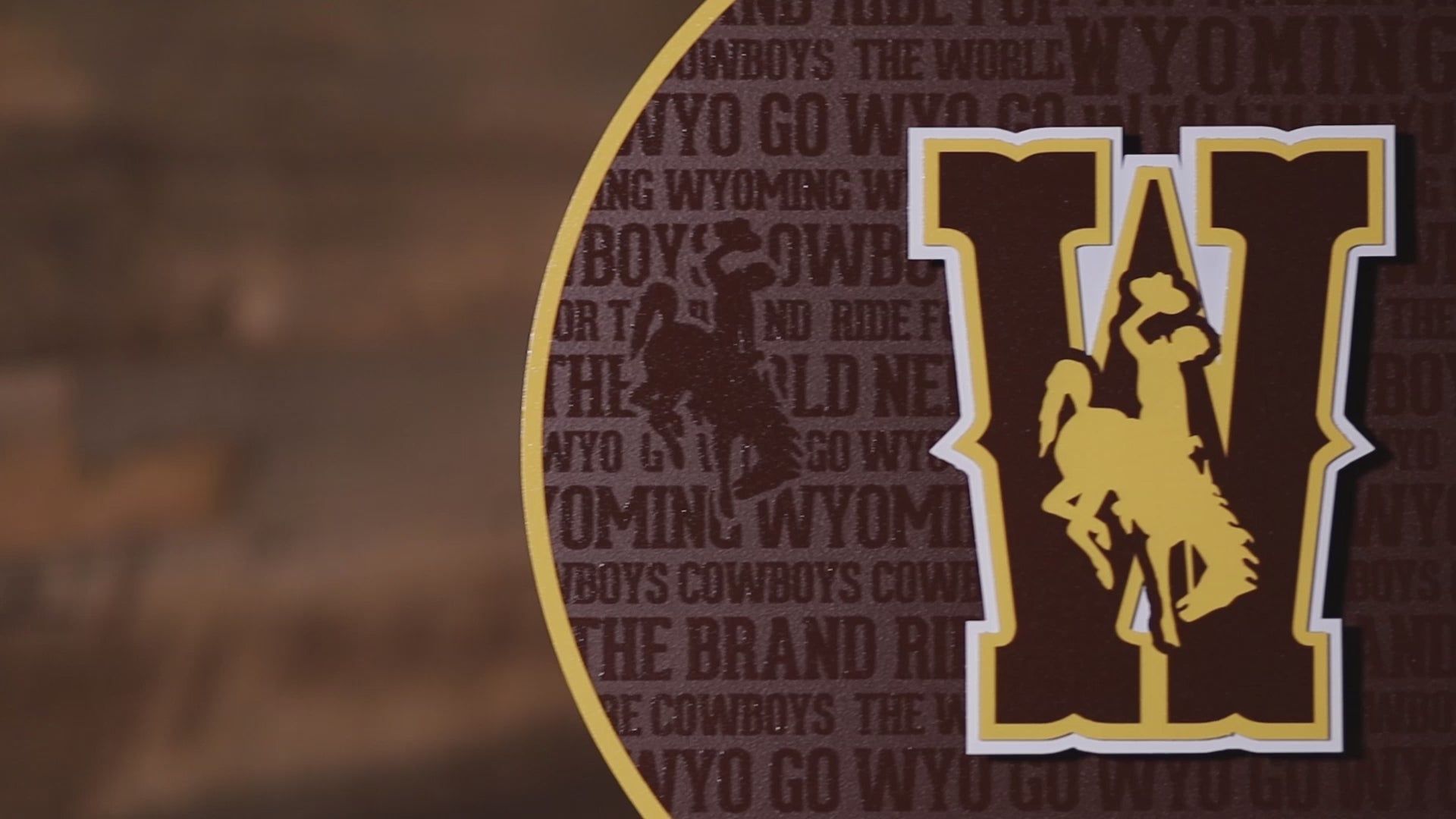 1920x1080 Wyoming Cowboys CRAFT SERIES 3D Embossed Metal Wall Art