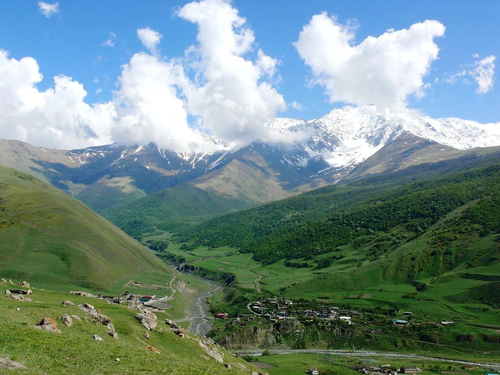 1024x768 Fiagdon river, Central Caucasus mountains (North Ossetia). North Caucasus Land