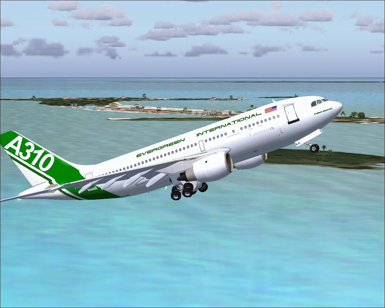 1280x1024 Evergreen Airbus A310 for FS2004