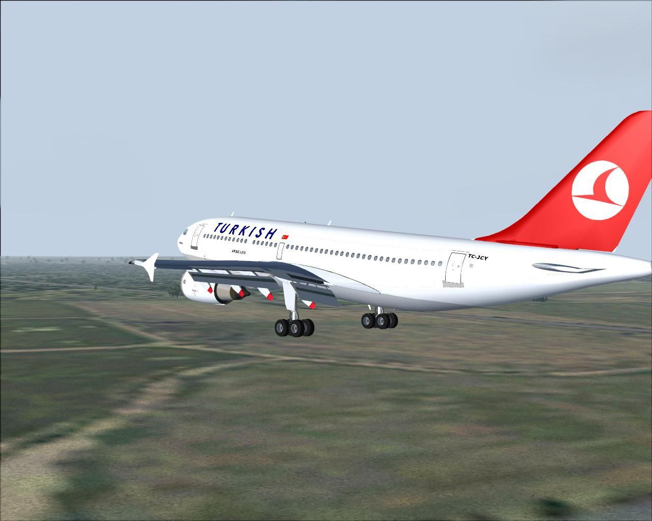 1280x1024 Turkish Airlines Airbus A310 300 EP IBL For FS2004