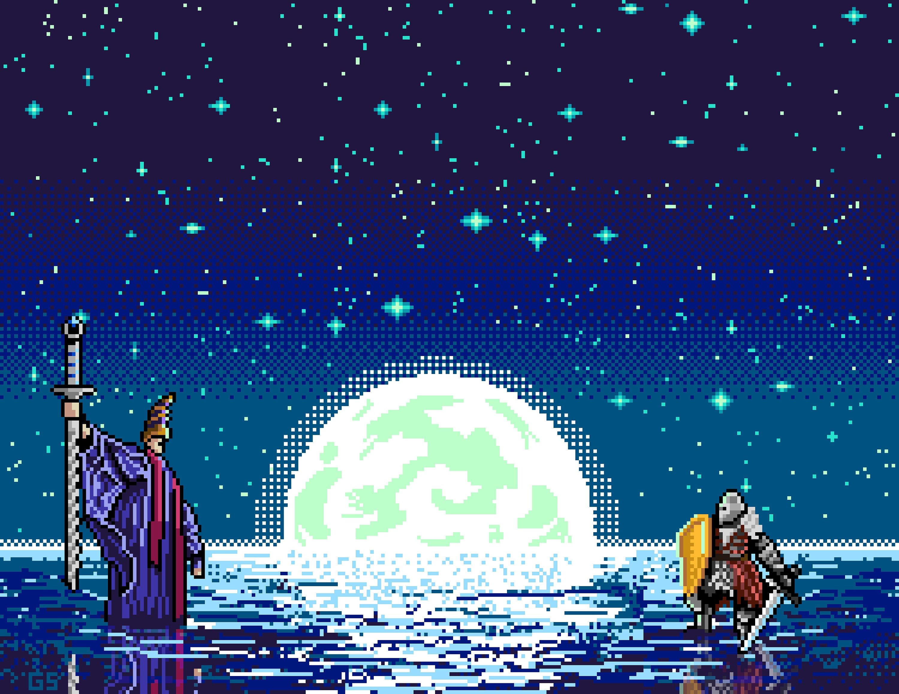 3000x2316 Elden Ring Rennala Fight Pixel Art 11x14 Matte Print / 8.5 X 11 Glossy Print