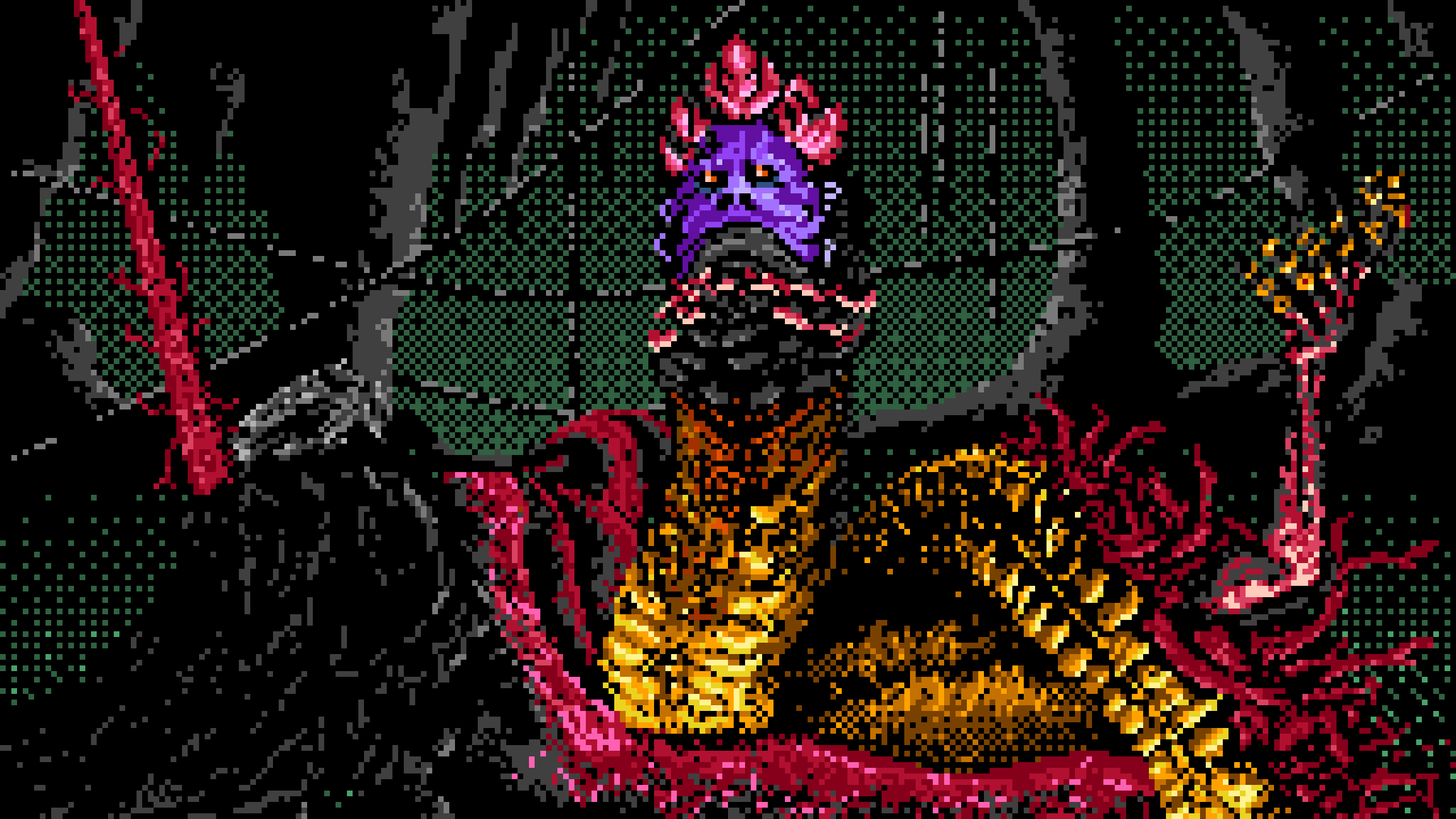 2560x1440 Serpent Rykard in NES pixel art style