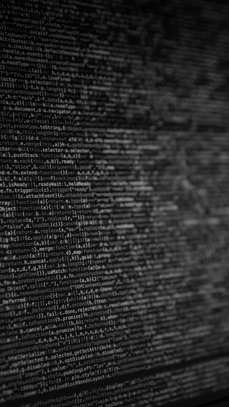 736x1309 Coding Screen Digital Art Dark Bw