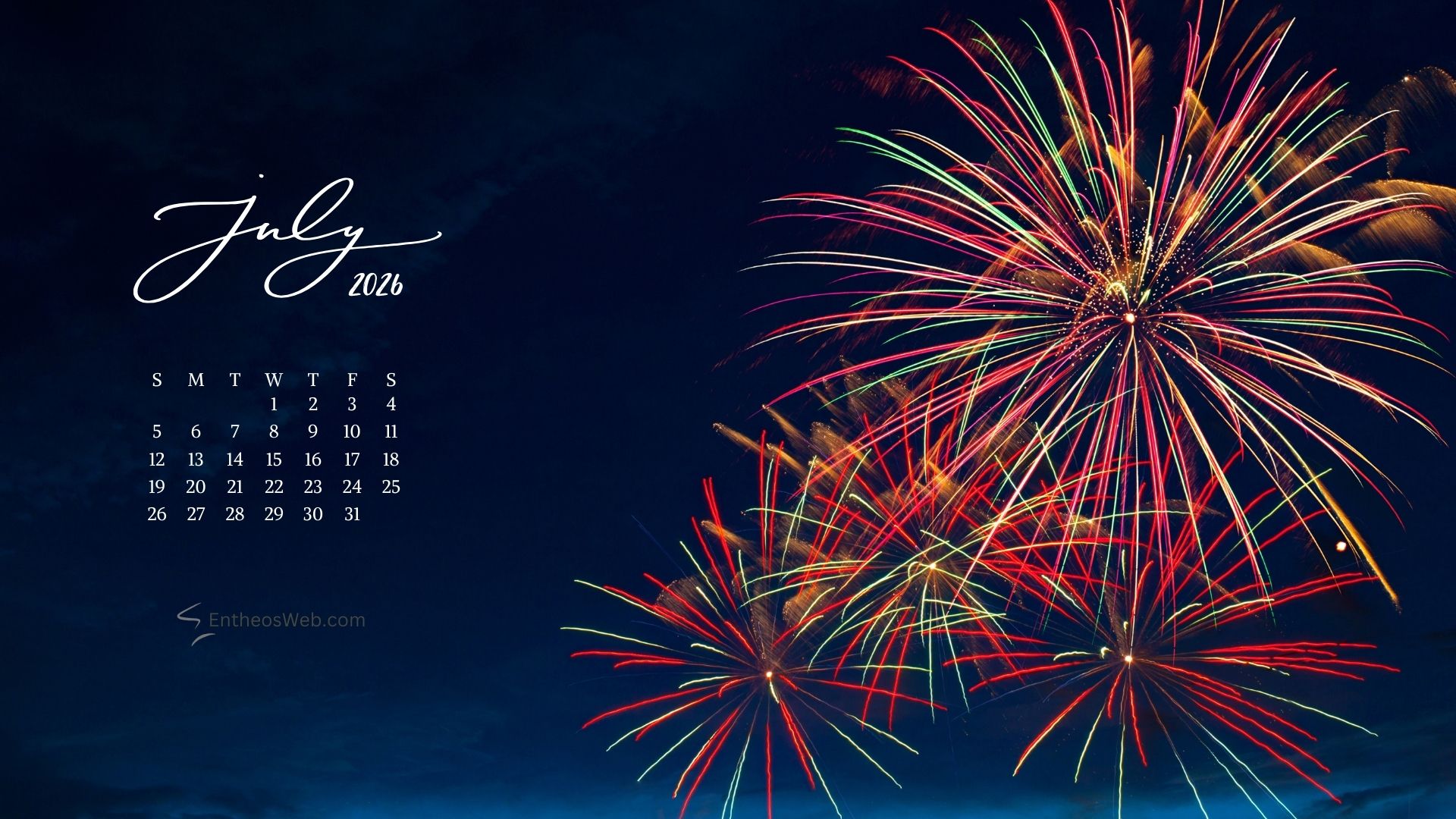 1920x1080 July 2026 Desktop Wallpaper Calendar