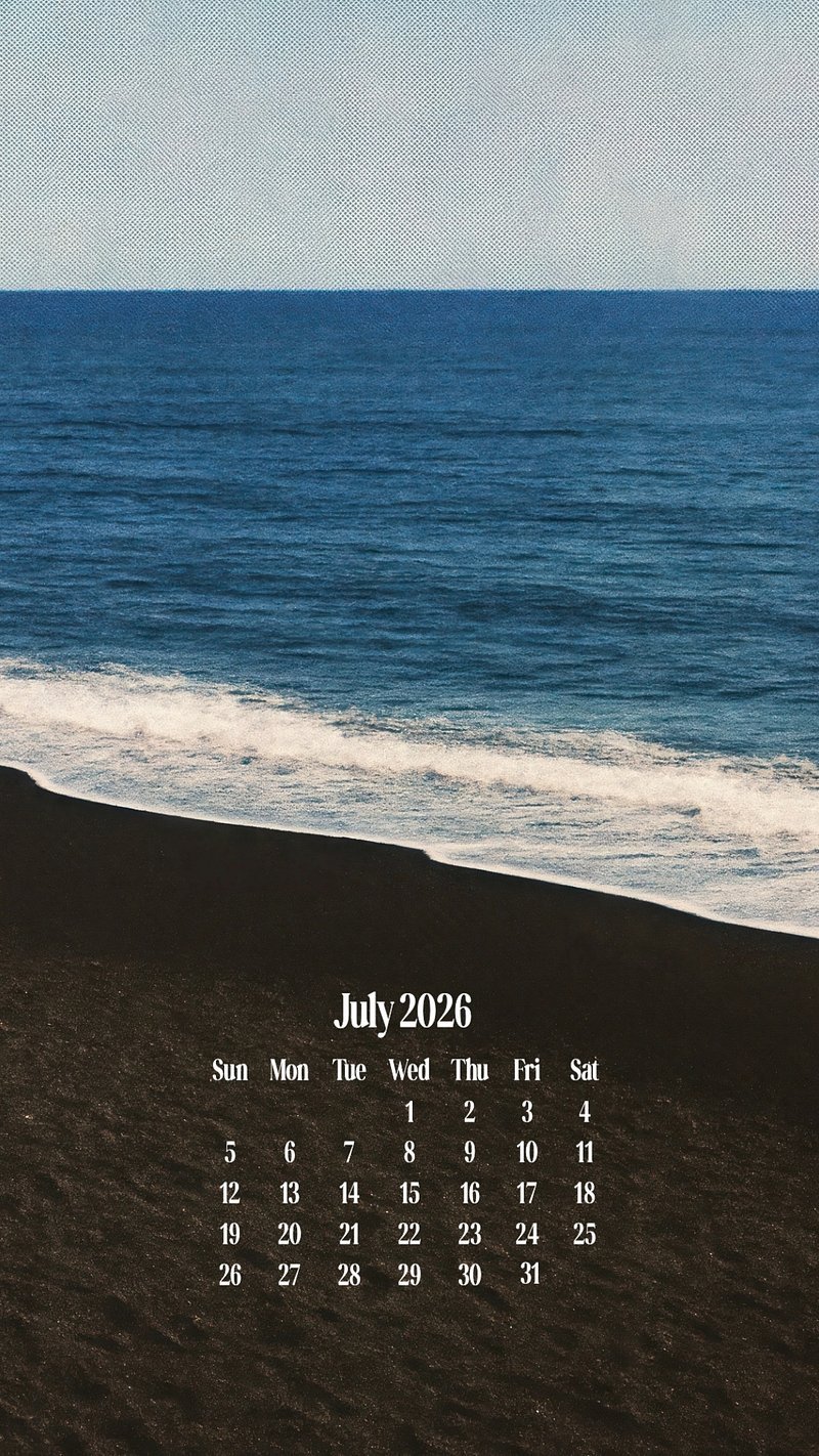 800x1422 July 2025 Calendar Image Wallpaper