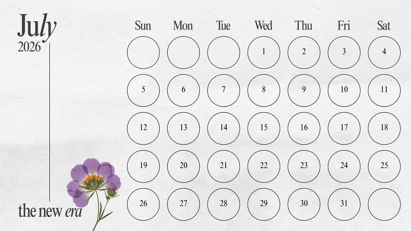 1600x900 printable, custom July 2026 calendar templates