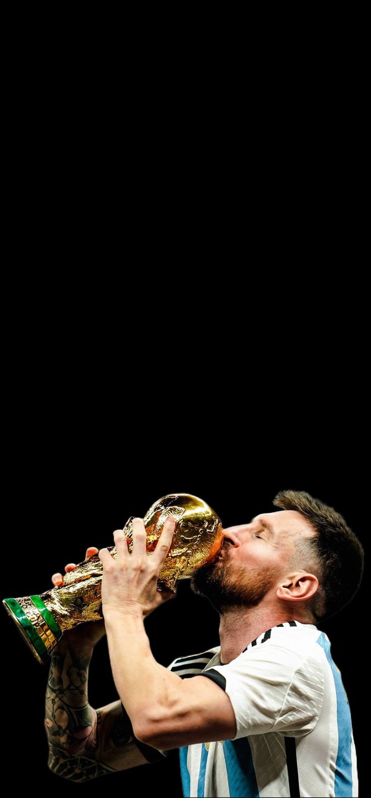 736x1581 ProEvoSoccerist you phones in 4K! Messi kissing the World Cup Wallpaper. For iPhone & Amoled screens. #FIFAWorldCup #FIFAWorldCup2022Final #Messi #Mbappe #ARGFRA #WorldCup #Wallpaper K