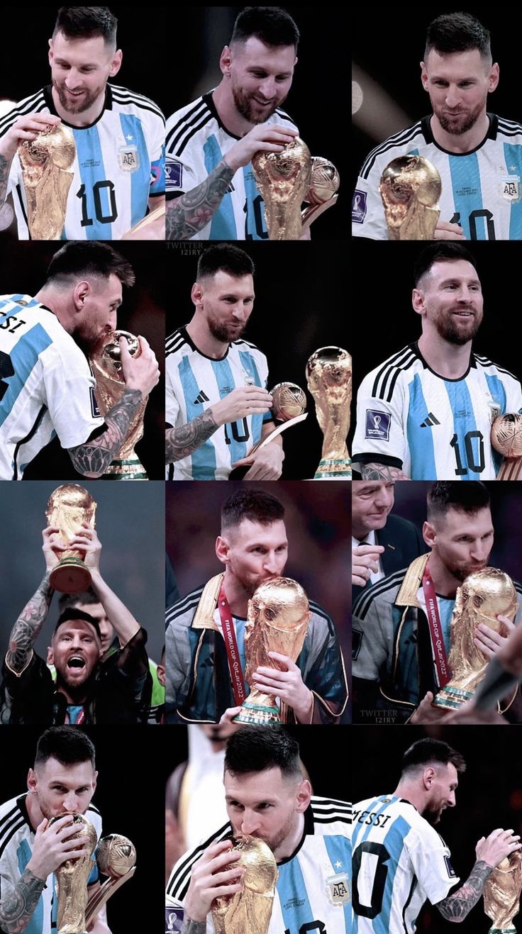 736x1317 Messi kissing world cup trophy tattoo. Messi with world cup wallpaper, Messi 2014 and 2022