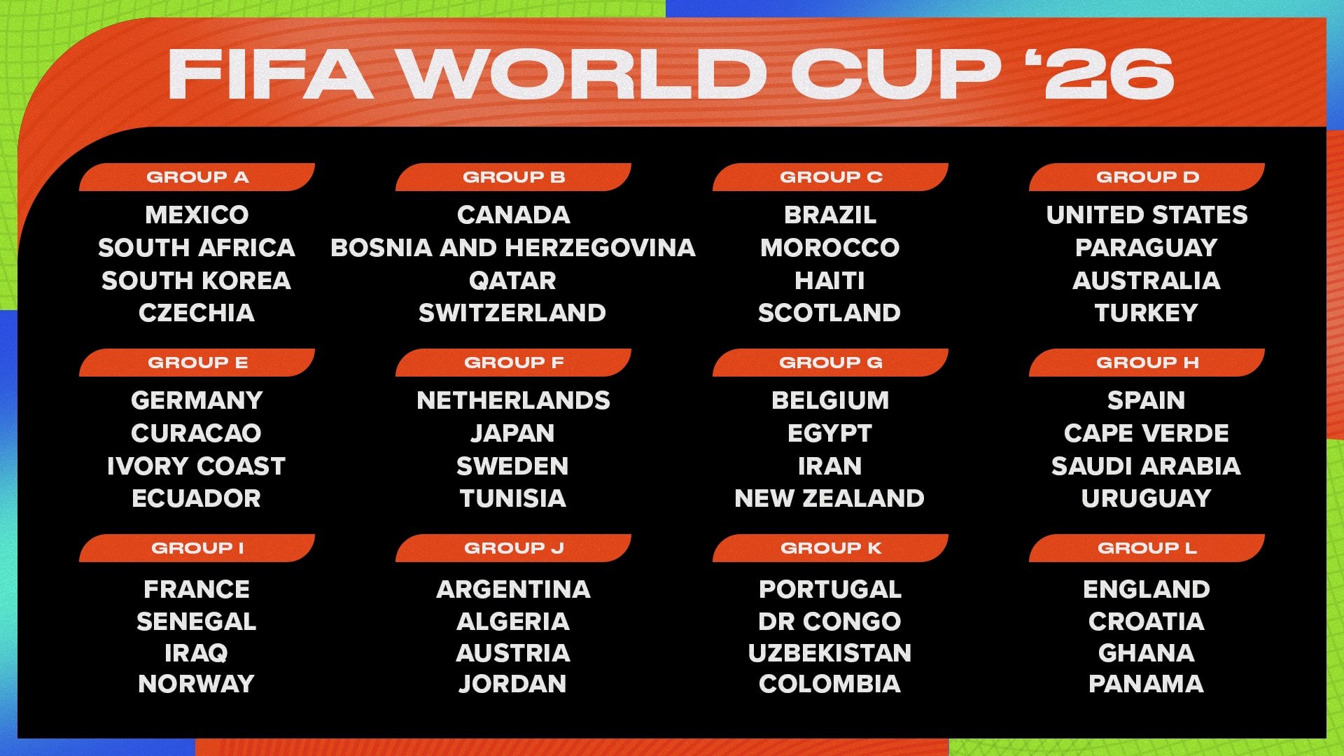 1920x1080 World Cup Schedule 2026 Fixtures And Kick Off Times For Every Match