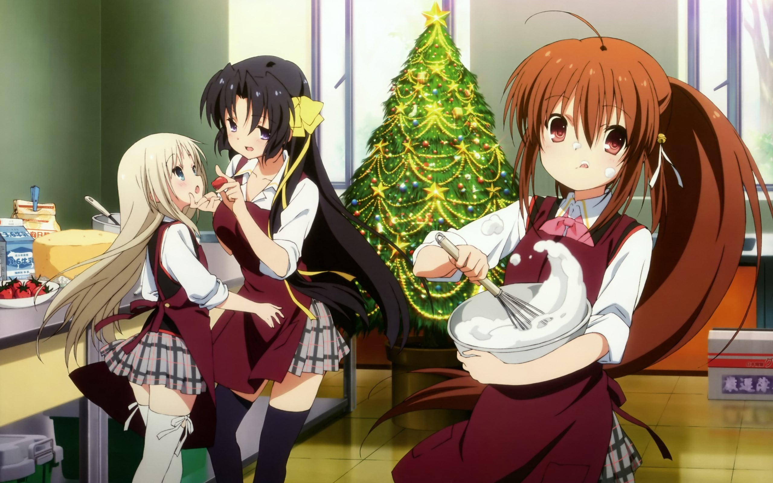 2560x1600 Anime characters, Little Busters!, Noumi Kudryavka, Kurugaya Yuiko, Natsume Rin HD wallpaper