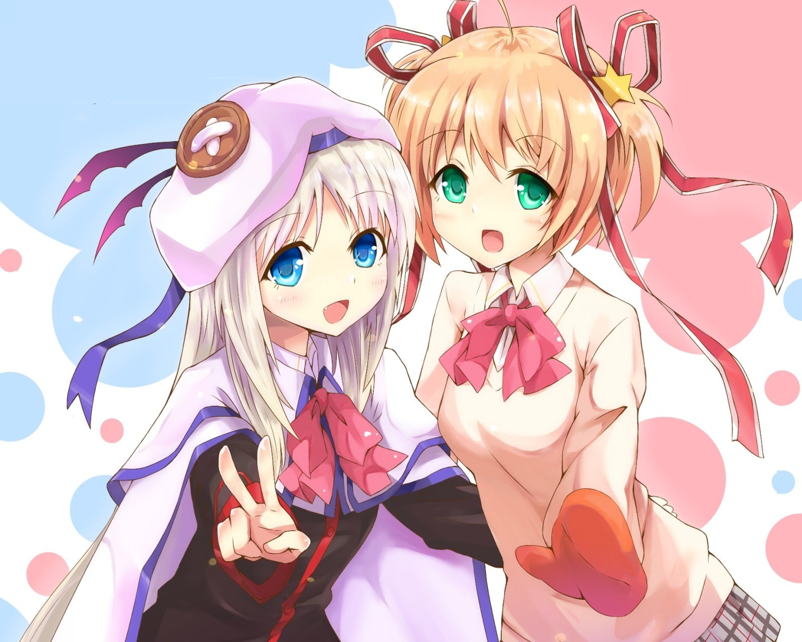 1600x1280 Two female anime characters, Little Busters!, Kamikita Komari, Noumi Kudryavka HD wallpaper