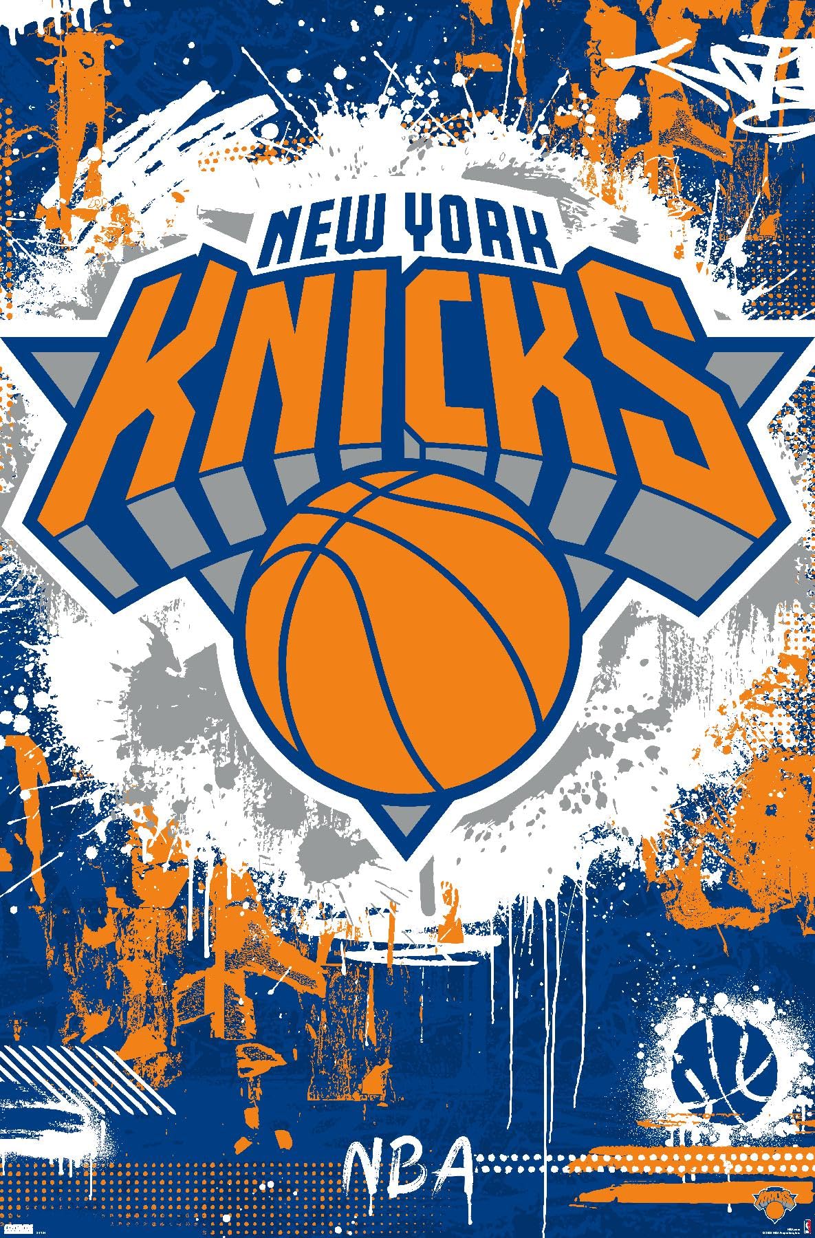 1185x1800 NBA New York Knicks Logo 23 Wall Poster, 34L x 22.4W, Unframed Version : Sports & Outdoors