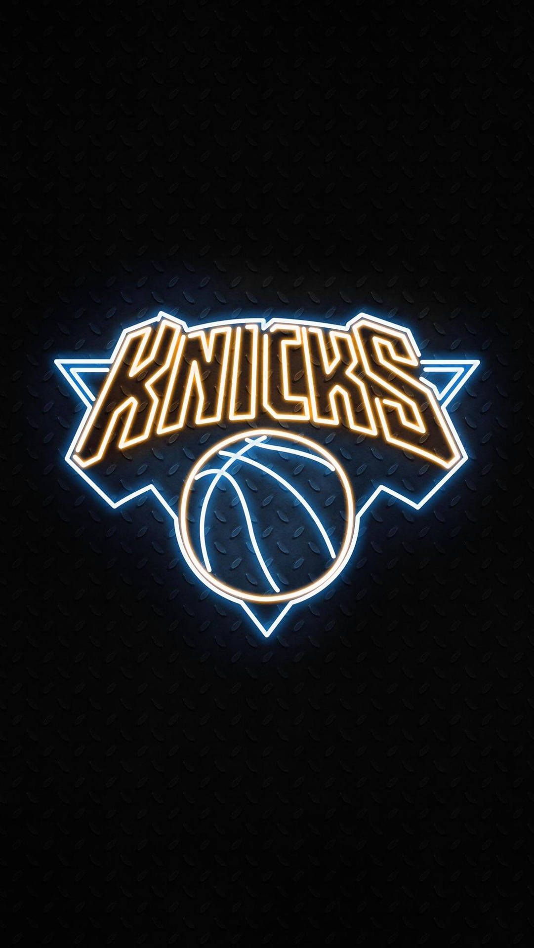 1081x1920 Download New York Knicks Neon Light Logo Wallpaper