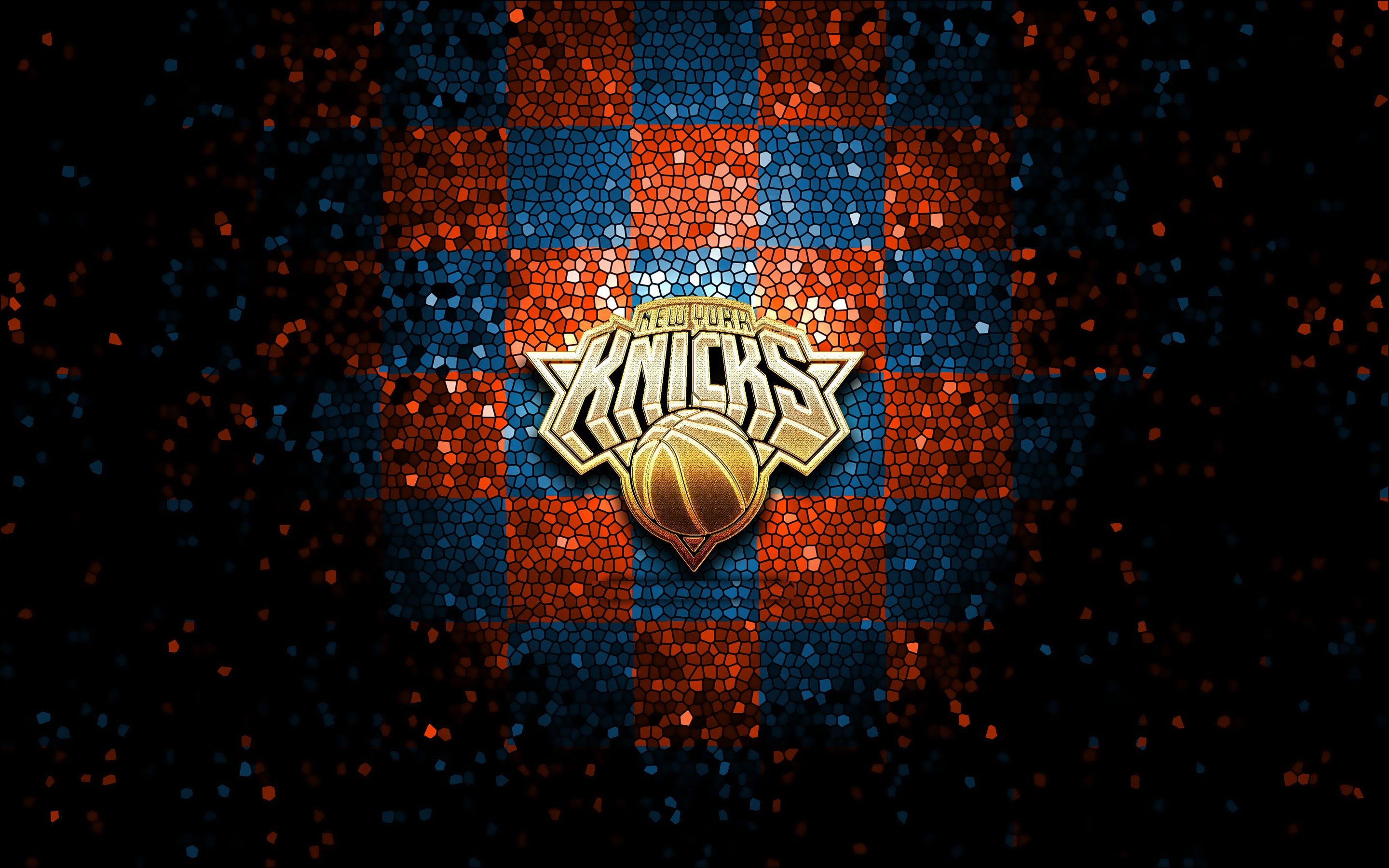2880x1800 Wallpaper wallpaper, logo, basketball, NBA, Sport, New York Knicks, glitter, checkered for mobile and desktop, section спорт, resolution 2880x1800