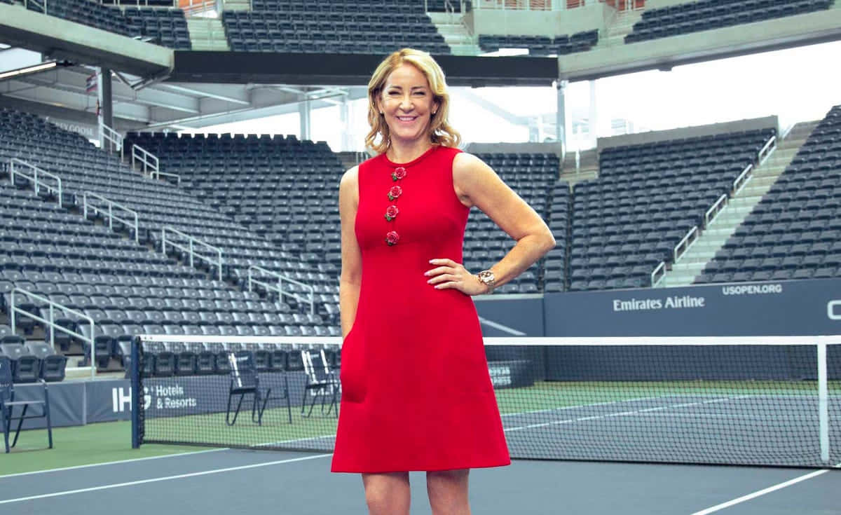 1200x735 Download Chris Evert Dazzles in Vibrant Red Dress. Wallpaper
