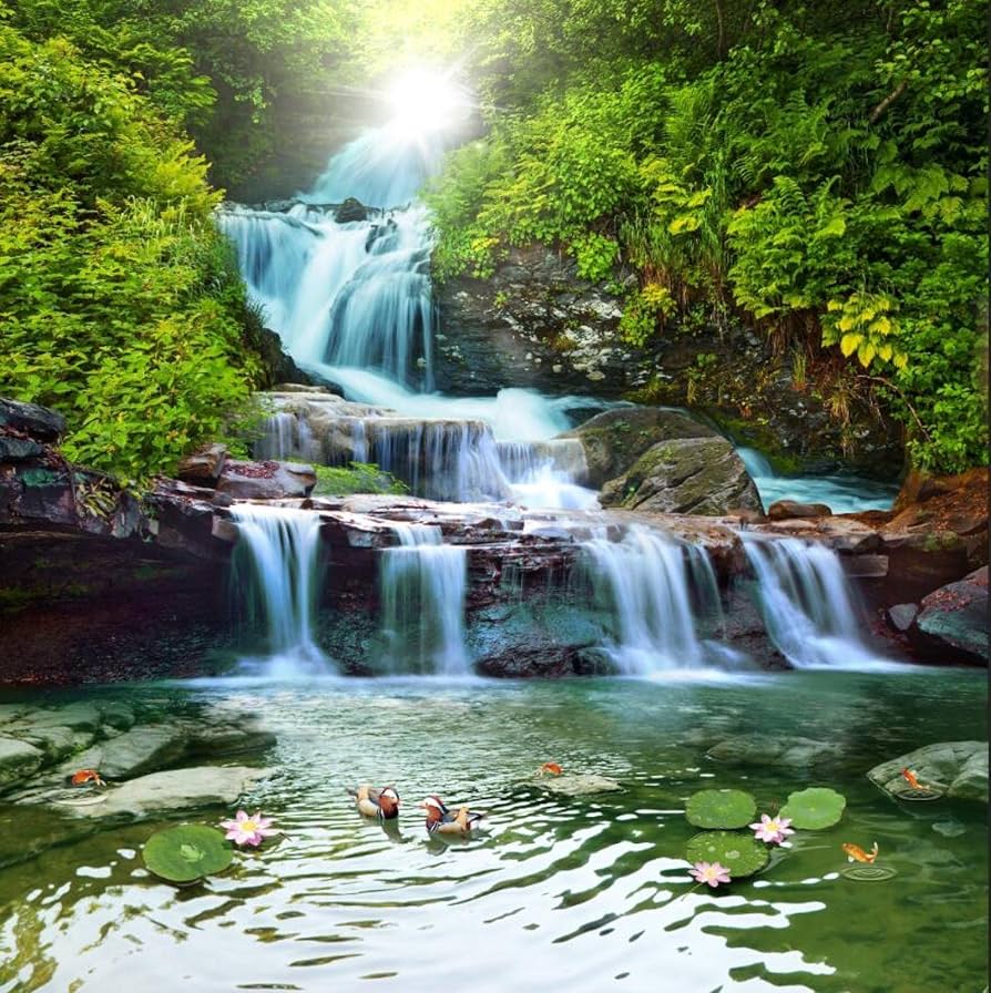 894x896 Wallpaper For A Room Kids Vintage Wall Papercustom Waterfall Mural Beautiful Natural Landscape Forest Flowing Water Decoration Painting Home Decoration Woods 3D Wallpaper, 400 x 280 cm : Amazon.com.be: Home & Kitchen