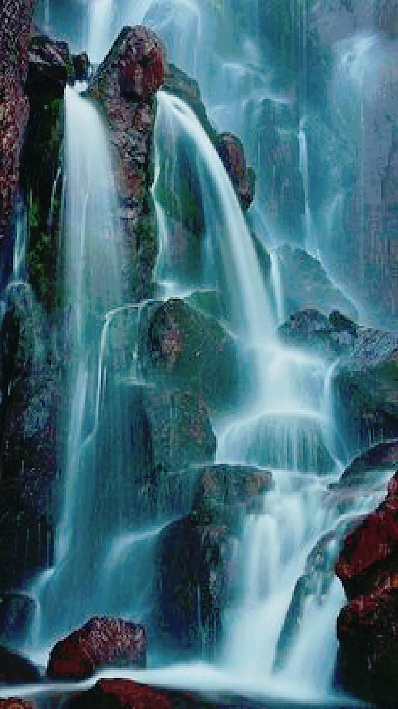 800x1422 Powerful Waterfall, rocks, water, flow, view, nature, HD phone wallpaper