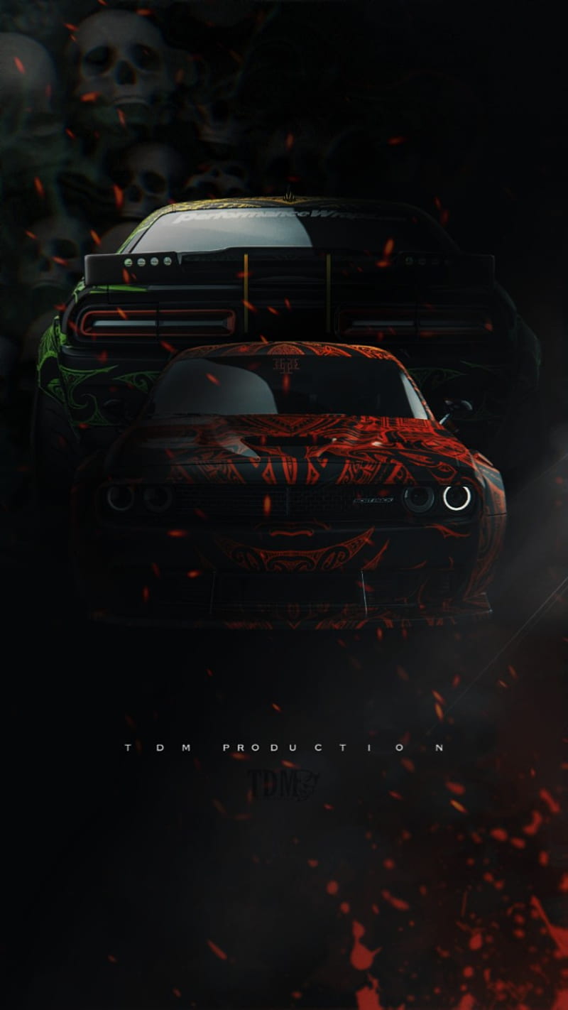 800x1422 Dodge challenger, an dark, demon, hellcat, power, srt, HD phone wallpaper