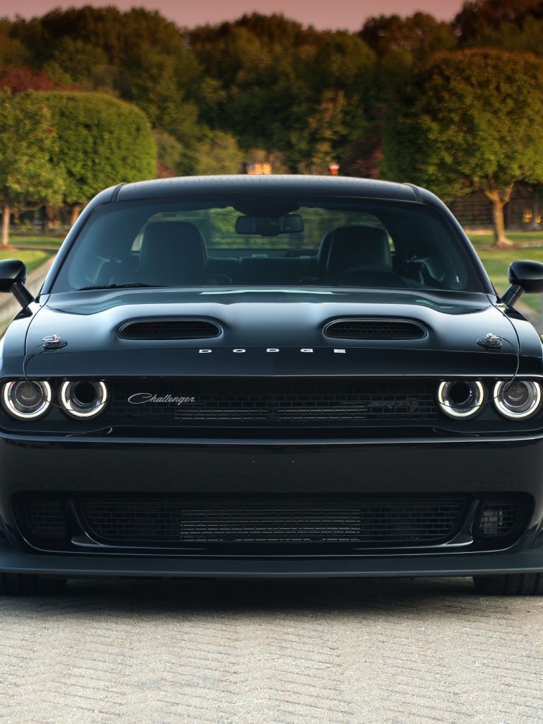 768x1024 Dodge Challenger SRT Black Ghost Wallpaper 4K, 2023