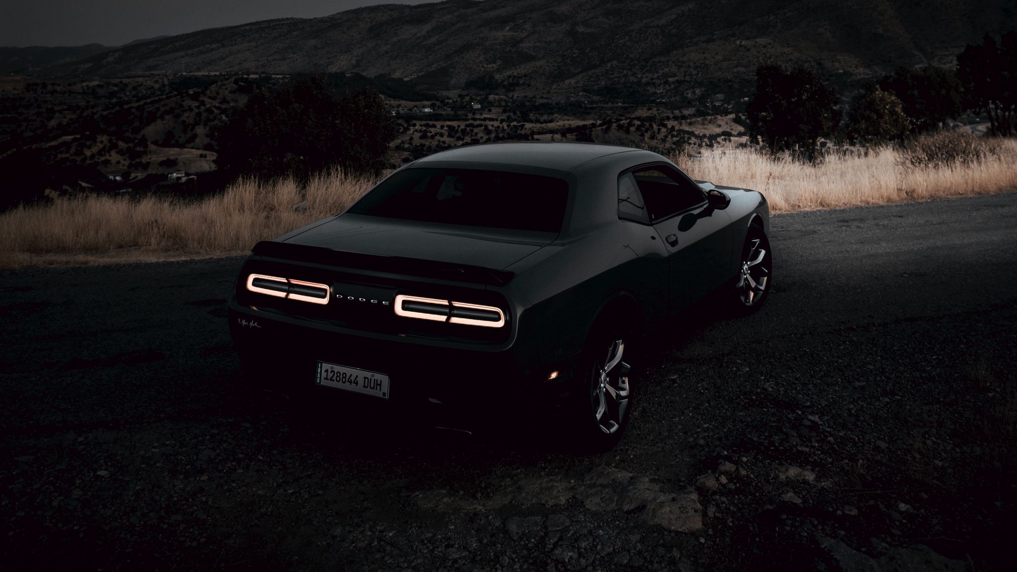 2048x1152 Download wallpaper 2048x1152 dodge challenger, dodge, car, black, tailights, night ultrawide monitor HD background