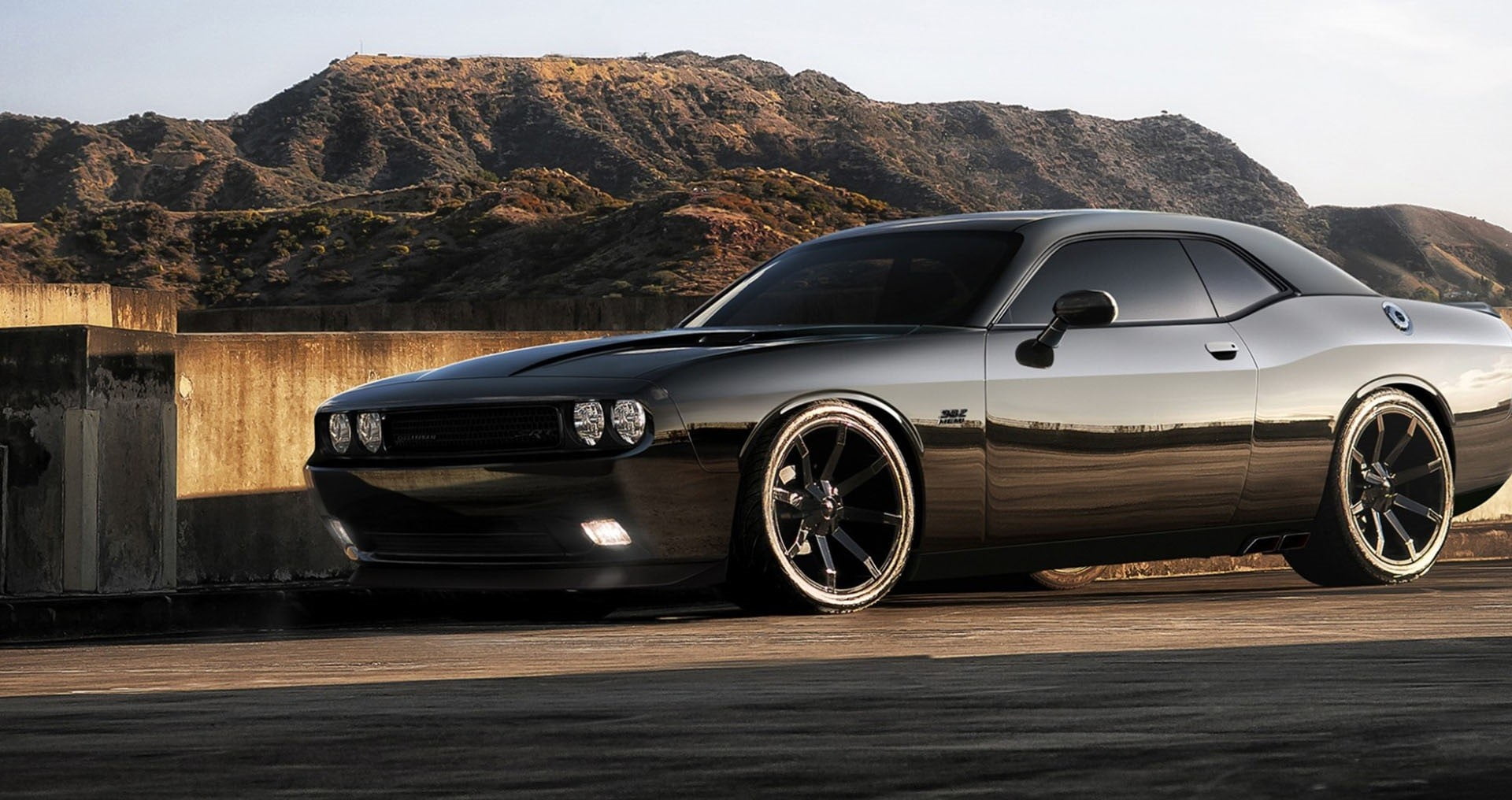1920x1016 Black coupe, Dodge Challenger SRT, car, muscle cars HD wallpaper