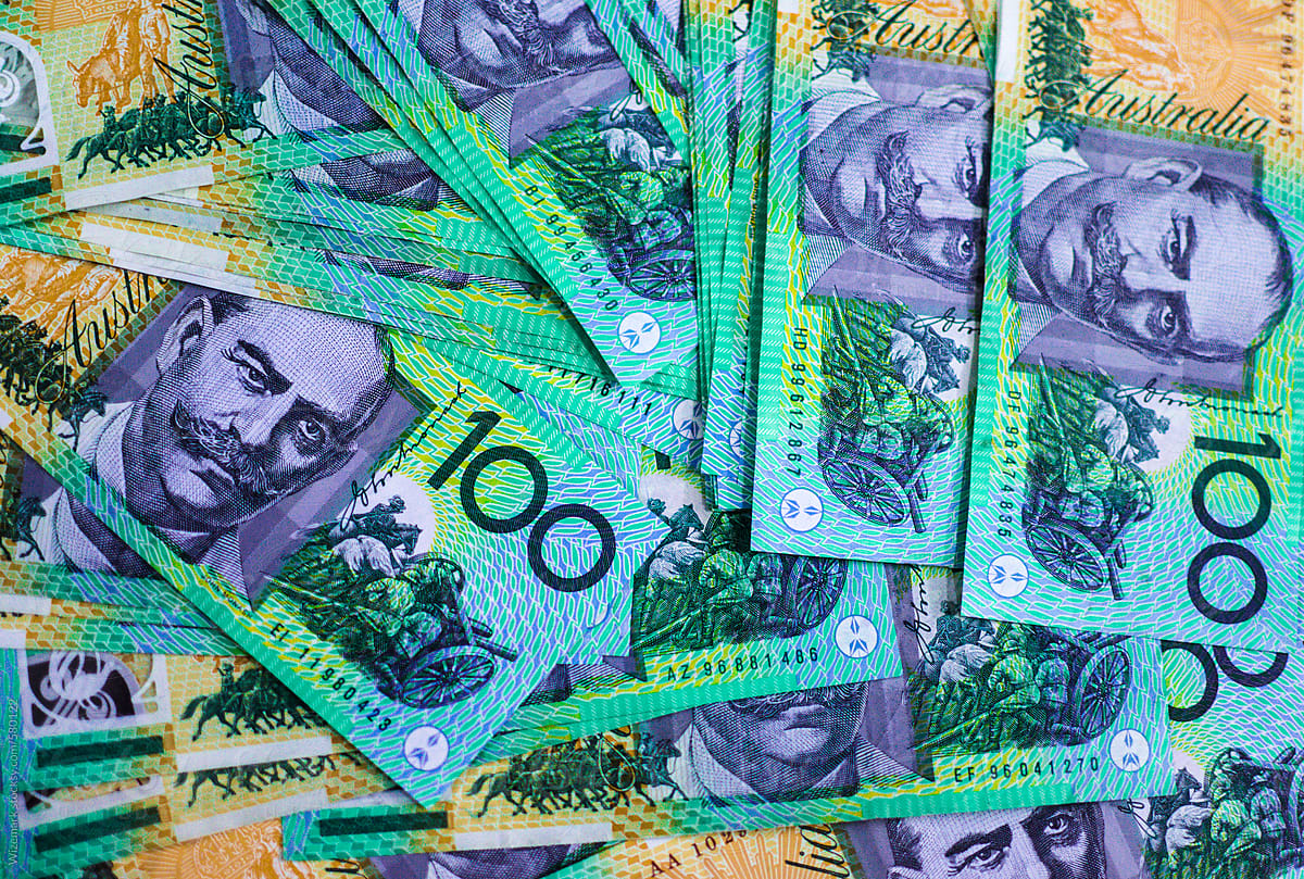 1200x809 A Couple Of Thousands Of Australian Dollars Background, Pattern- Stocksy